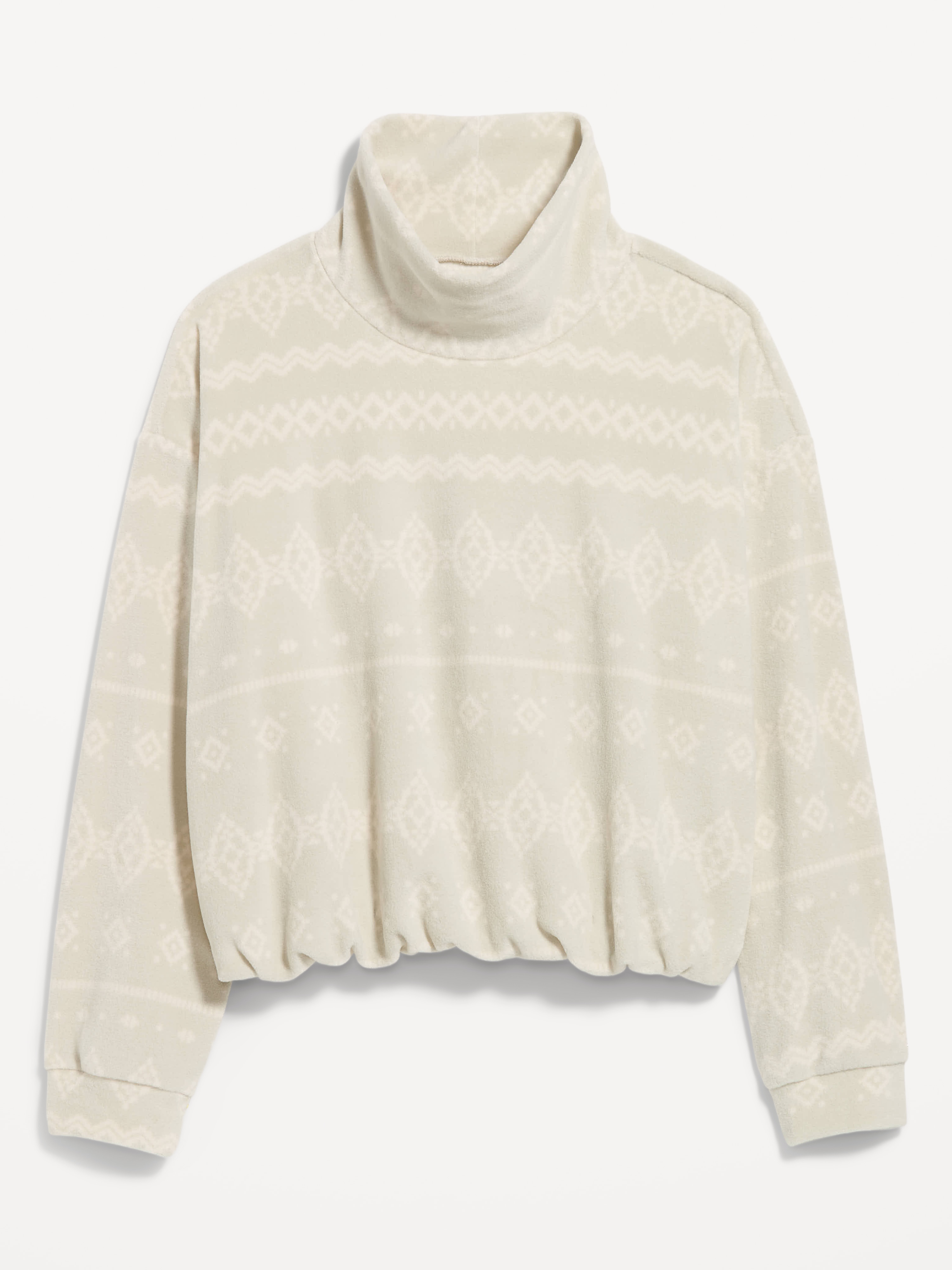 Performance Fleece Funnel Neck Pullover - Brown Fair Isle - 10