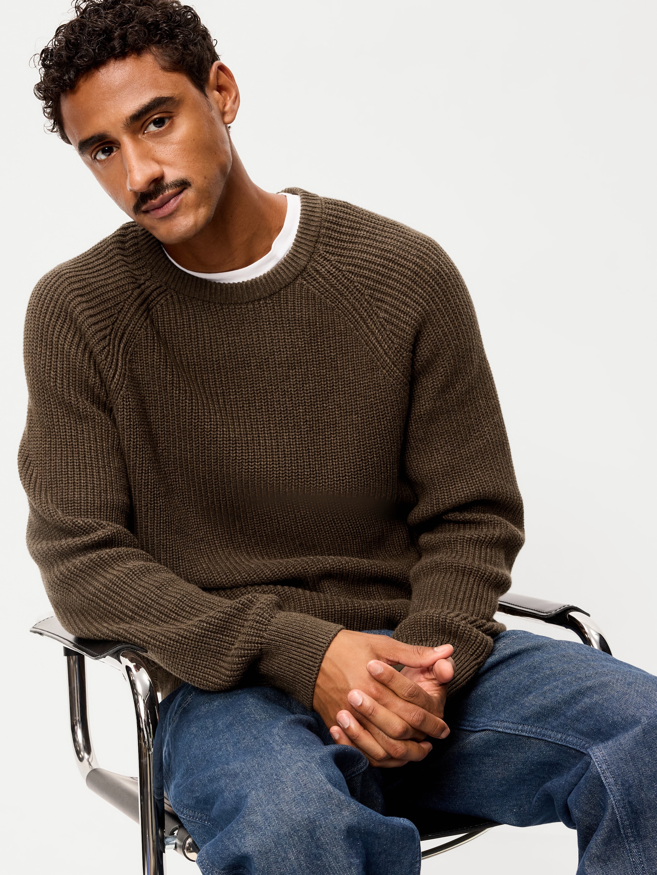 Crew-Neck Sweater - Brown Heather - 3