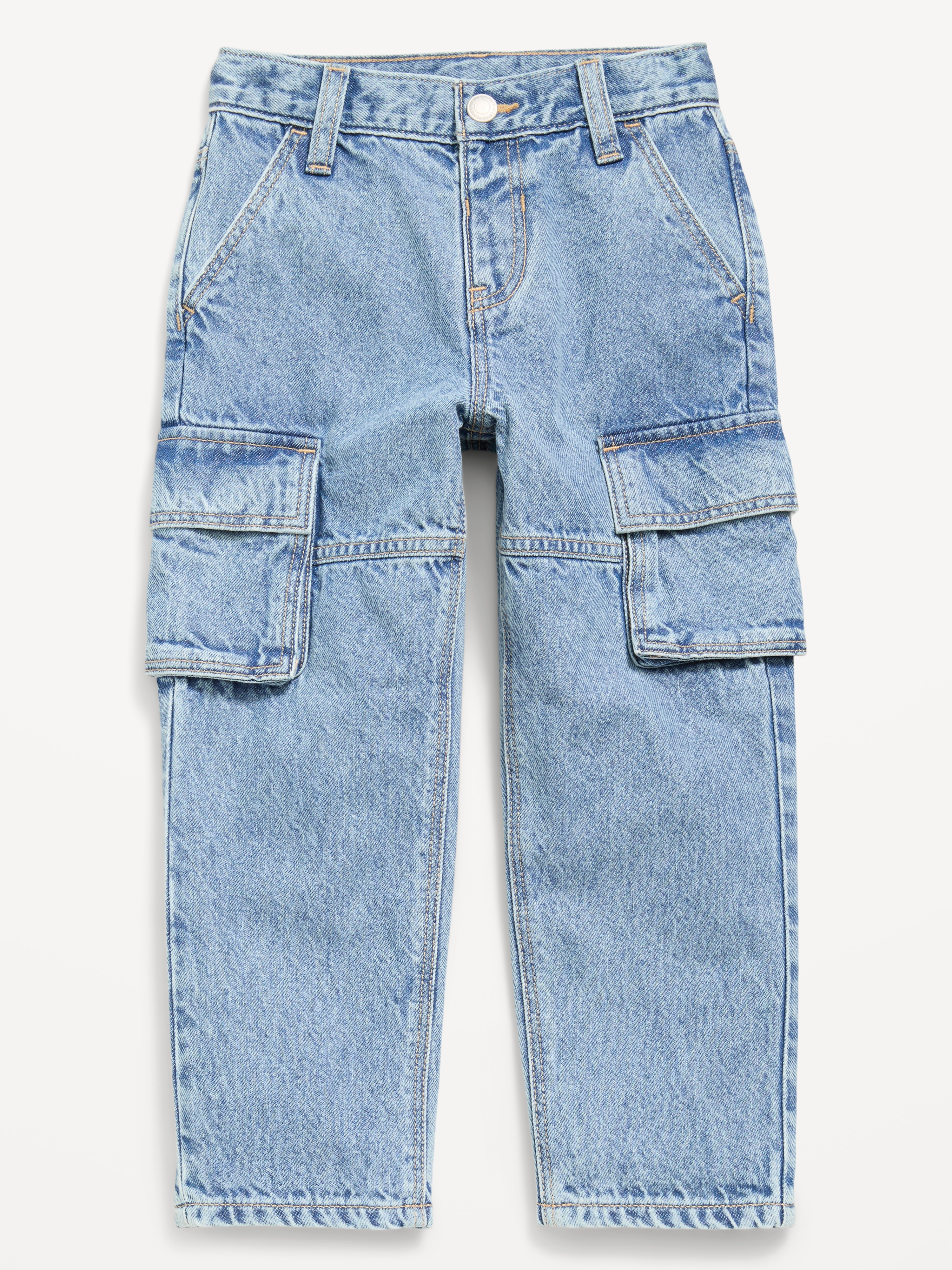 Super Baggy Barrel-Leg Cargo Jeans for Toddler Boys - Light Wash - 3