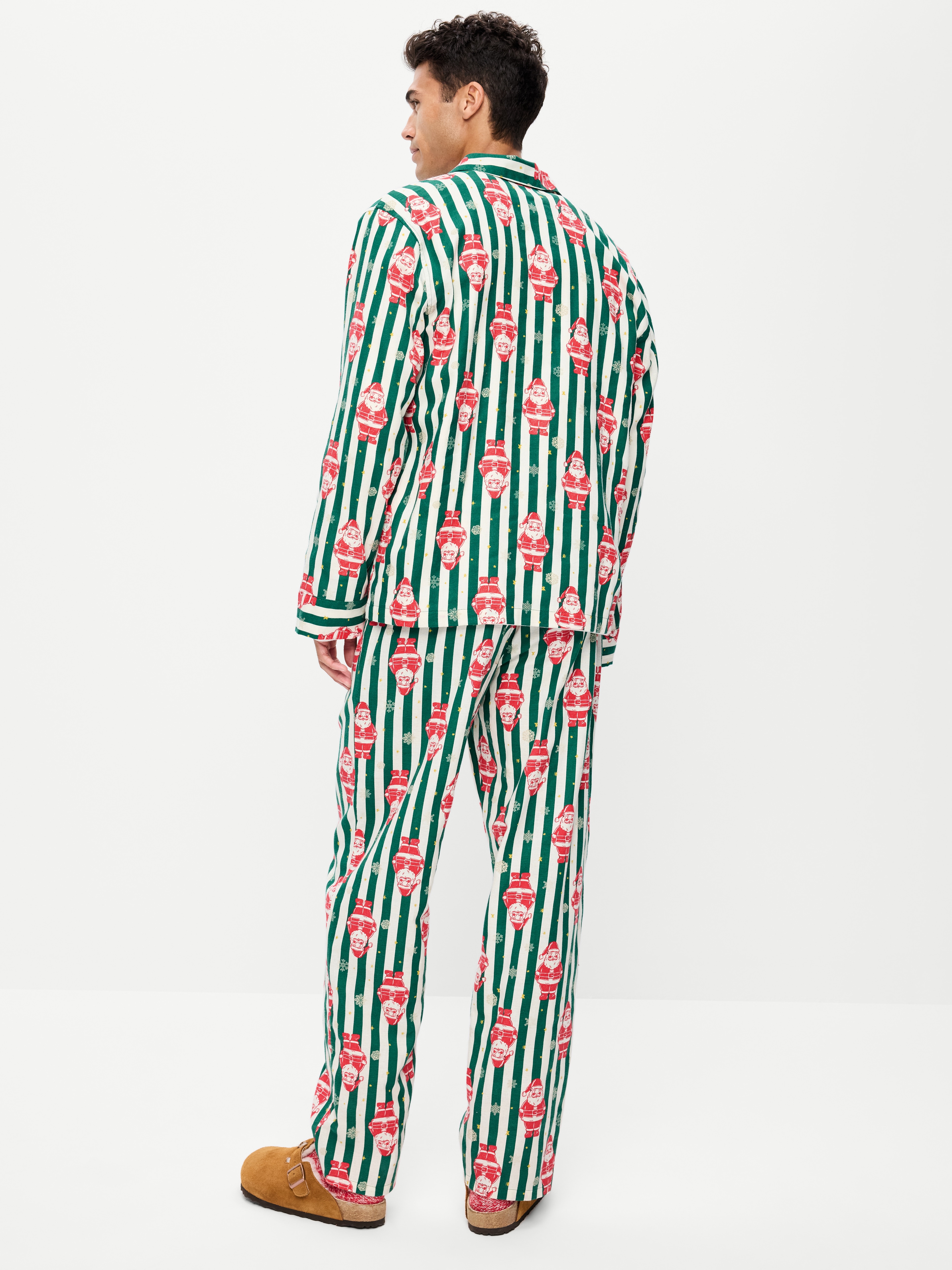 Flannel Pajama Pant Set for Men - Santa Stripes (Match the Fam!) - 2
