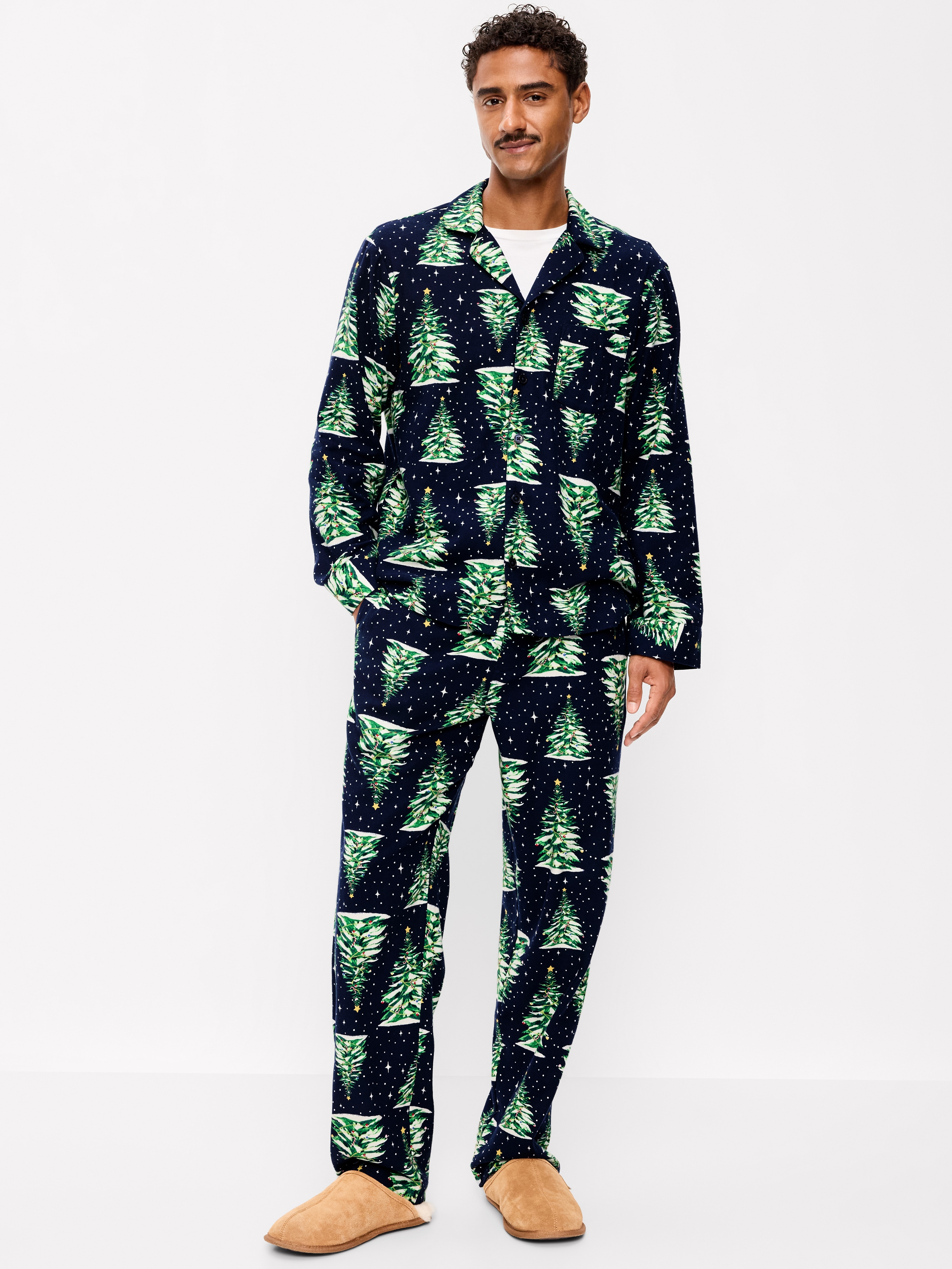 Flannel Pajama Pant Set for Men - Christmas Trees (Match the Fam!) - 1