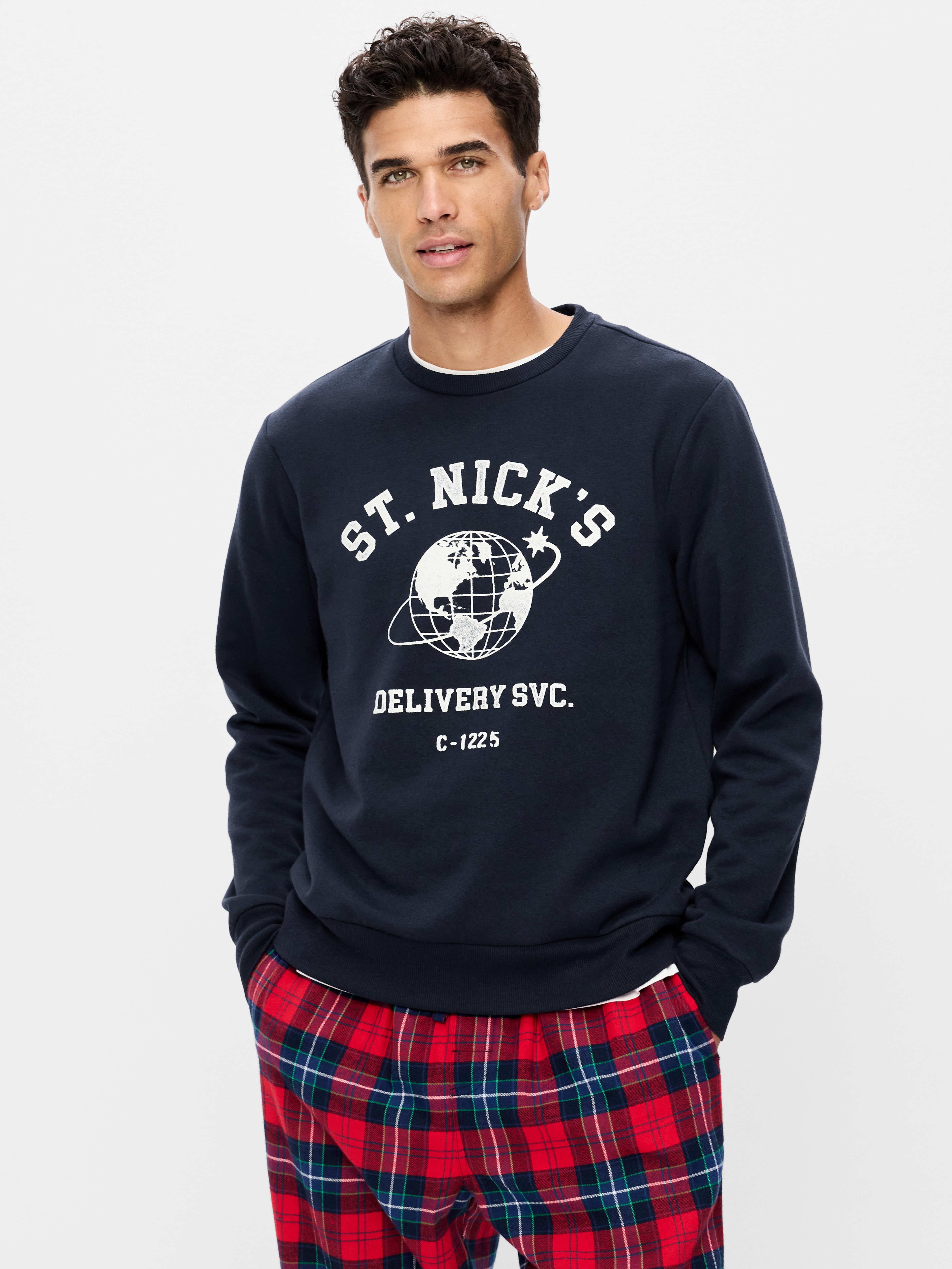 Graphic Crew-Neck Sweatshirt - In the Navy - 1