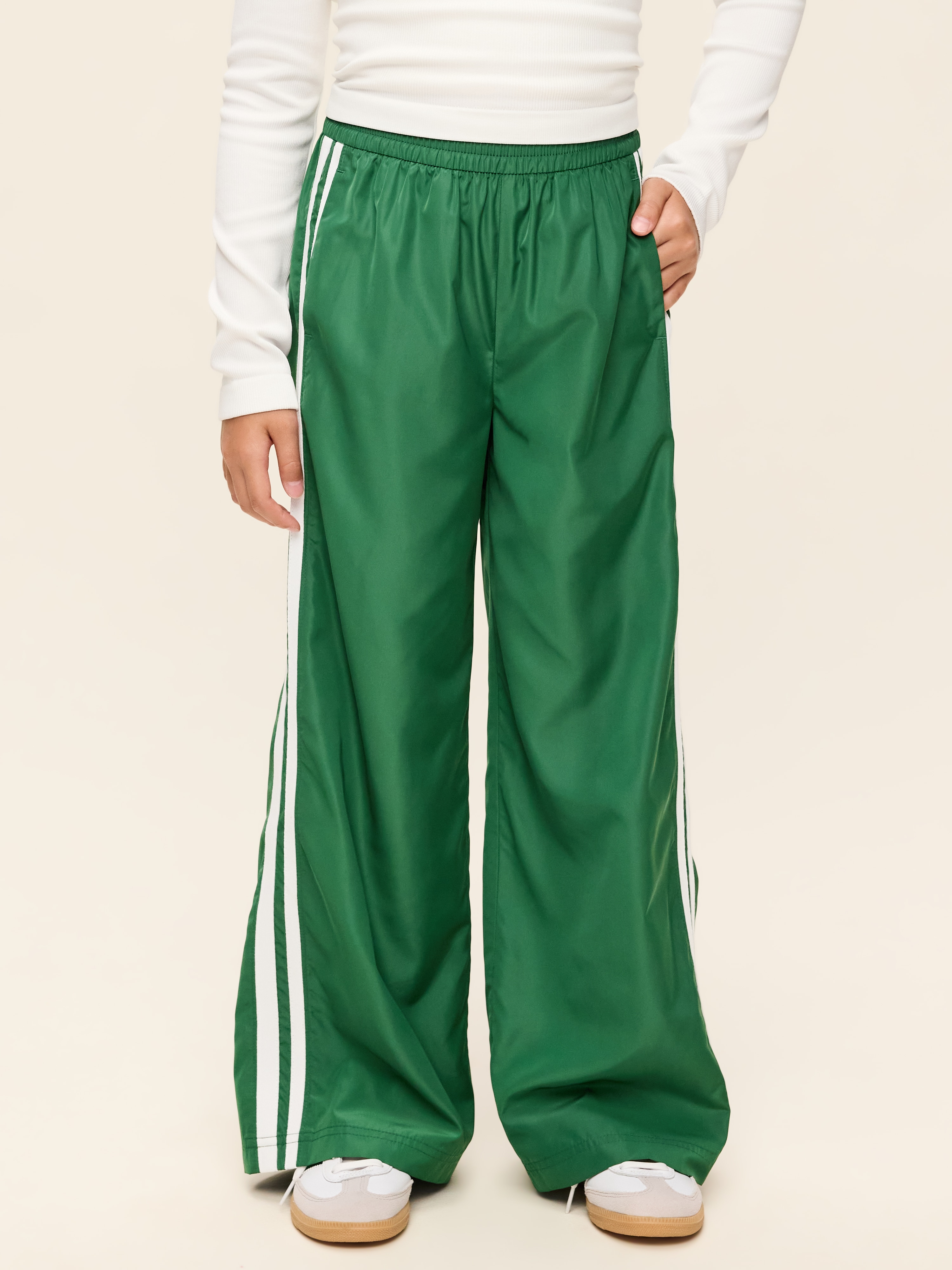 High-Waisted Track Pants for Girls - Field of Greens - 2