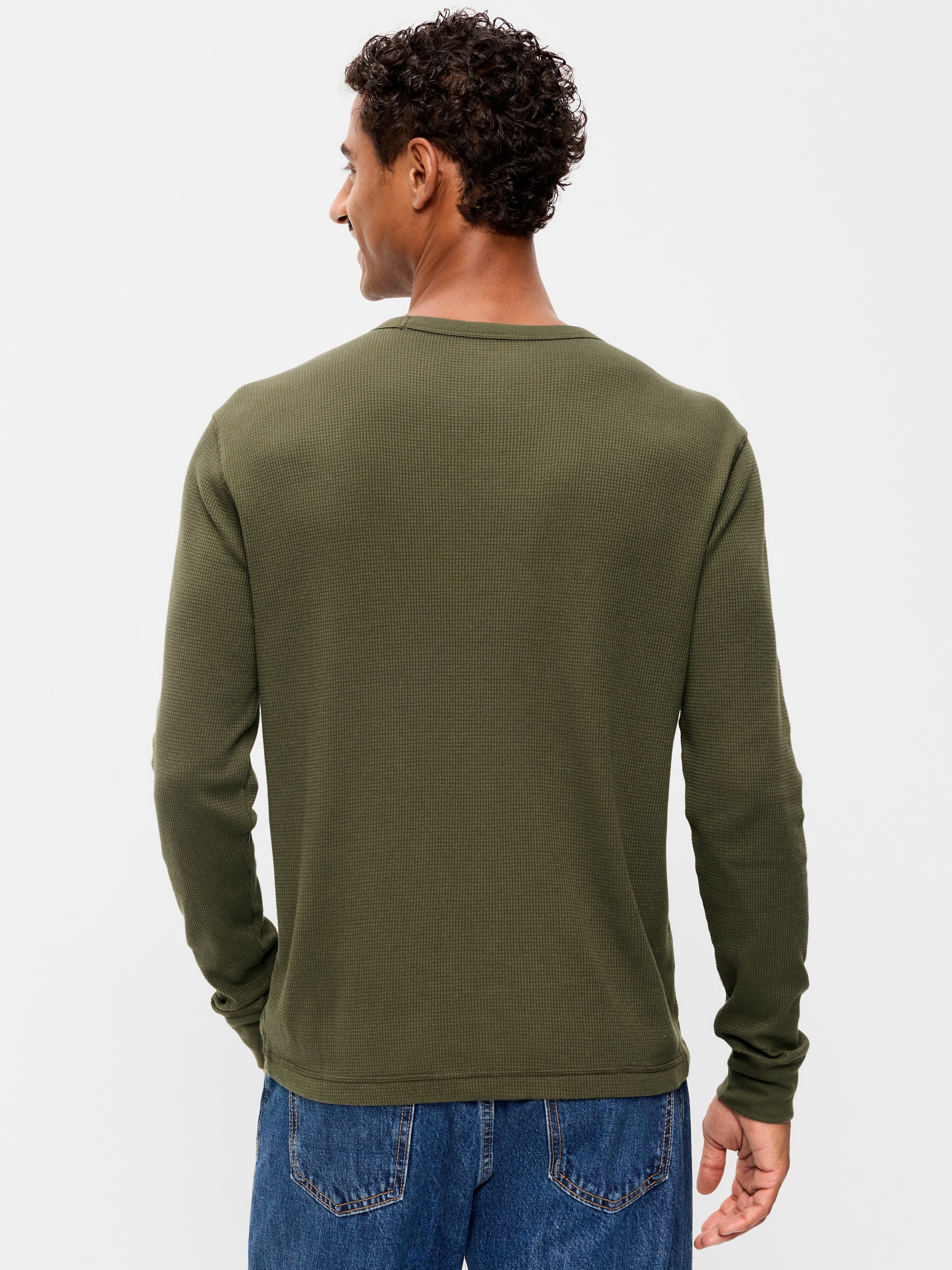 Crew-Neck Waffle T-Shirt - Heritage Green - 2