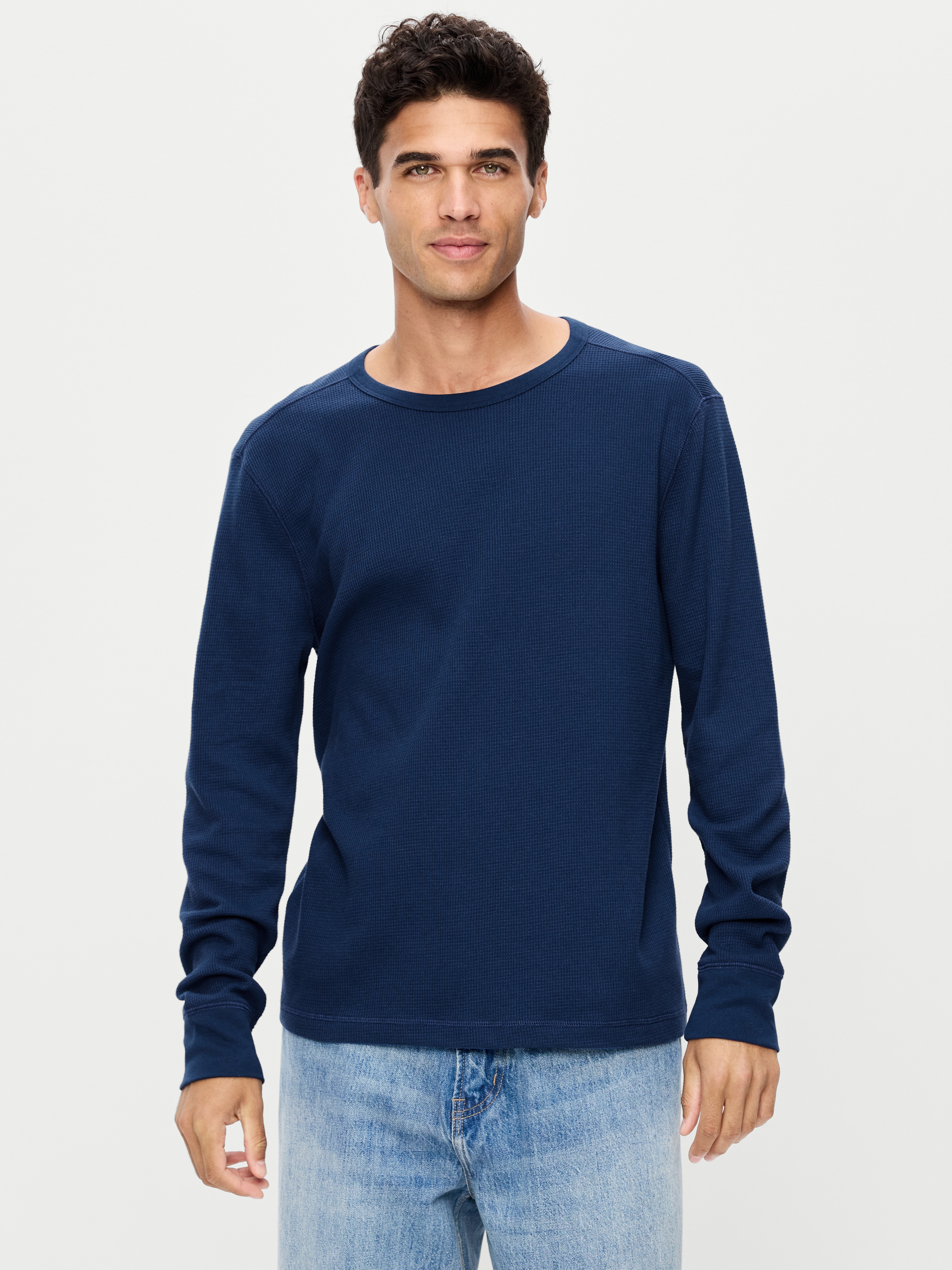 Crew-Neck Waffle T-Shirt - Night Life - 1