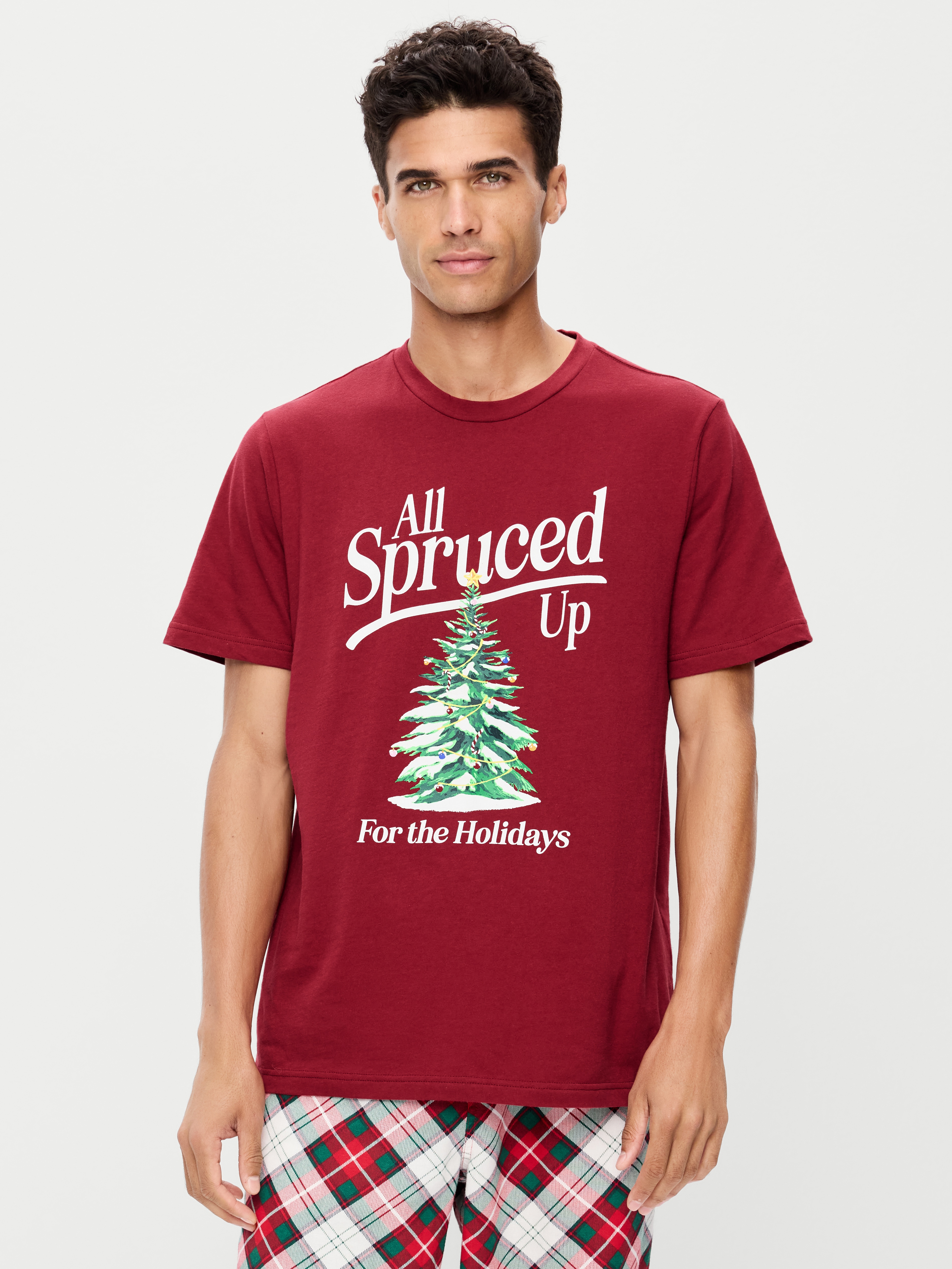 Crew-Neck Graphic T-Shirt - Red Berry - 1
