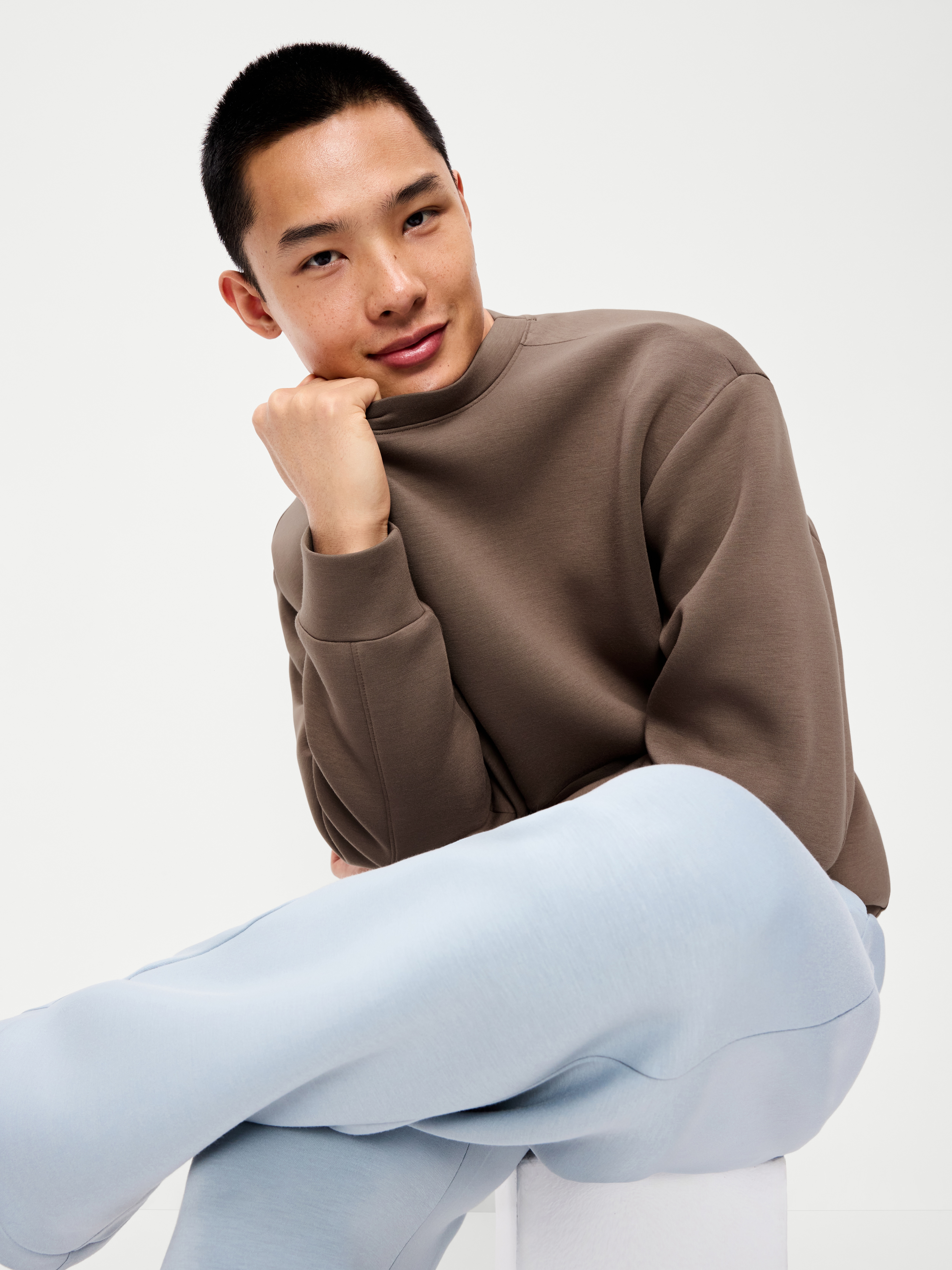 Oversized Bounce Fleece Sweatshirt - Saddle Brown - 3