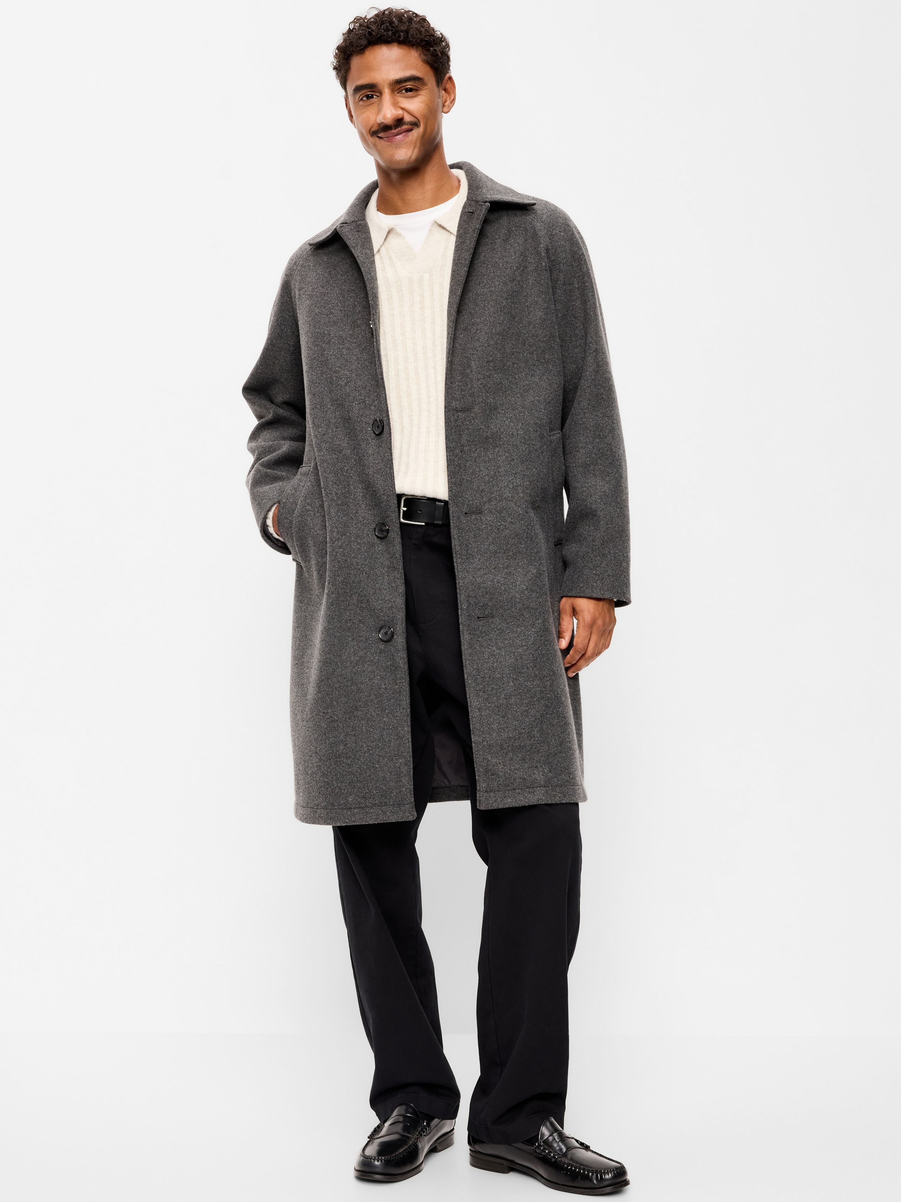 Relaxed Houndstooth Topcoat - Black Jack - 1