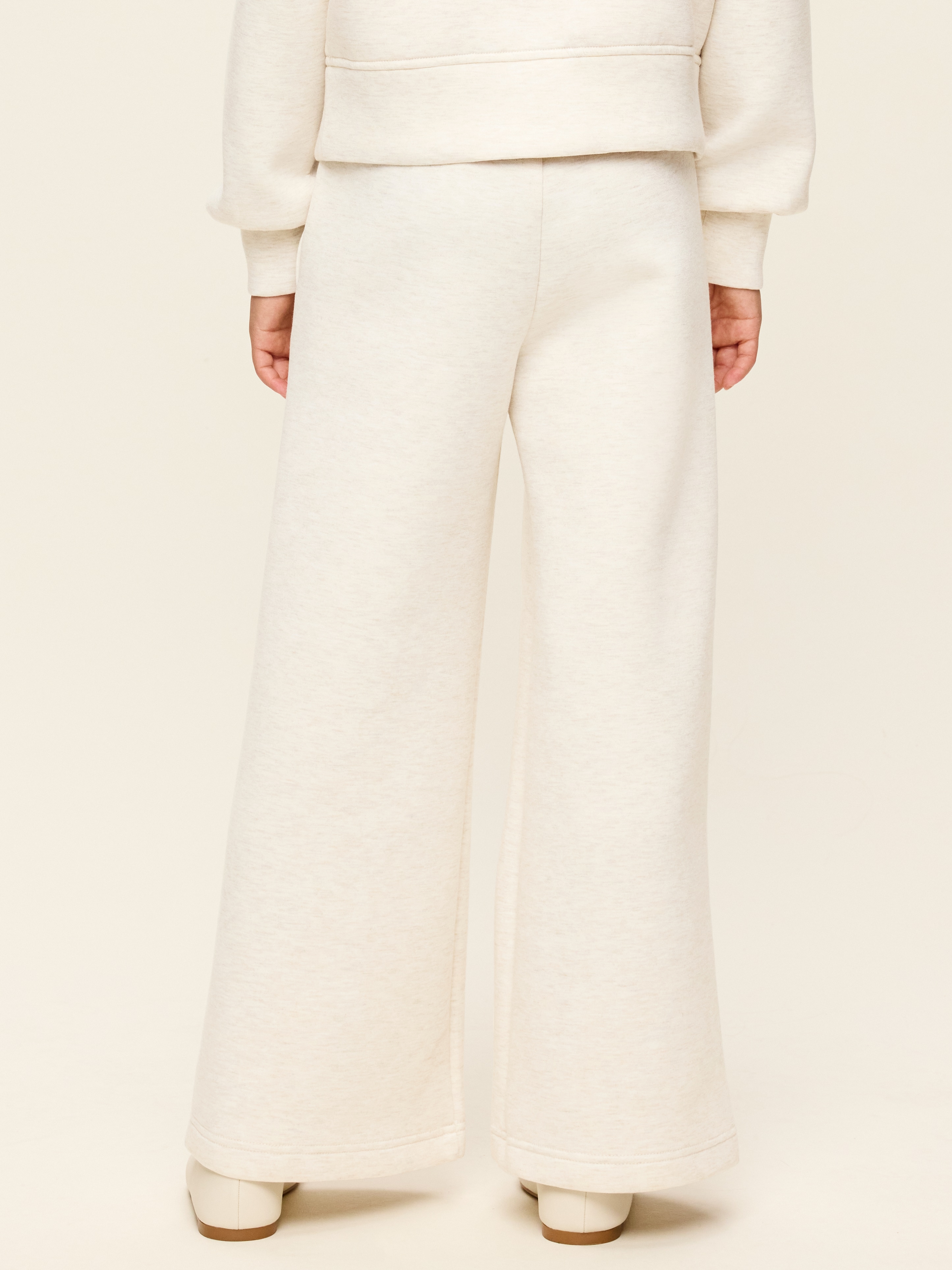 High-Waisted Bounce Fleece Wide-Leg Sweatpants for Girls - Light Oatmeal - 2