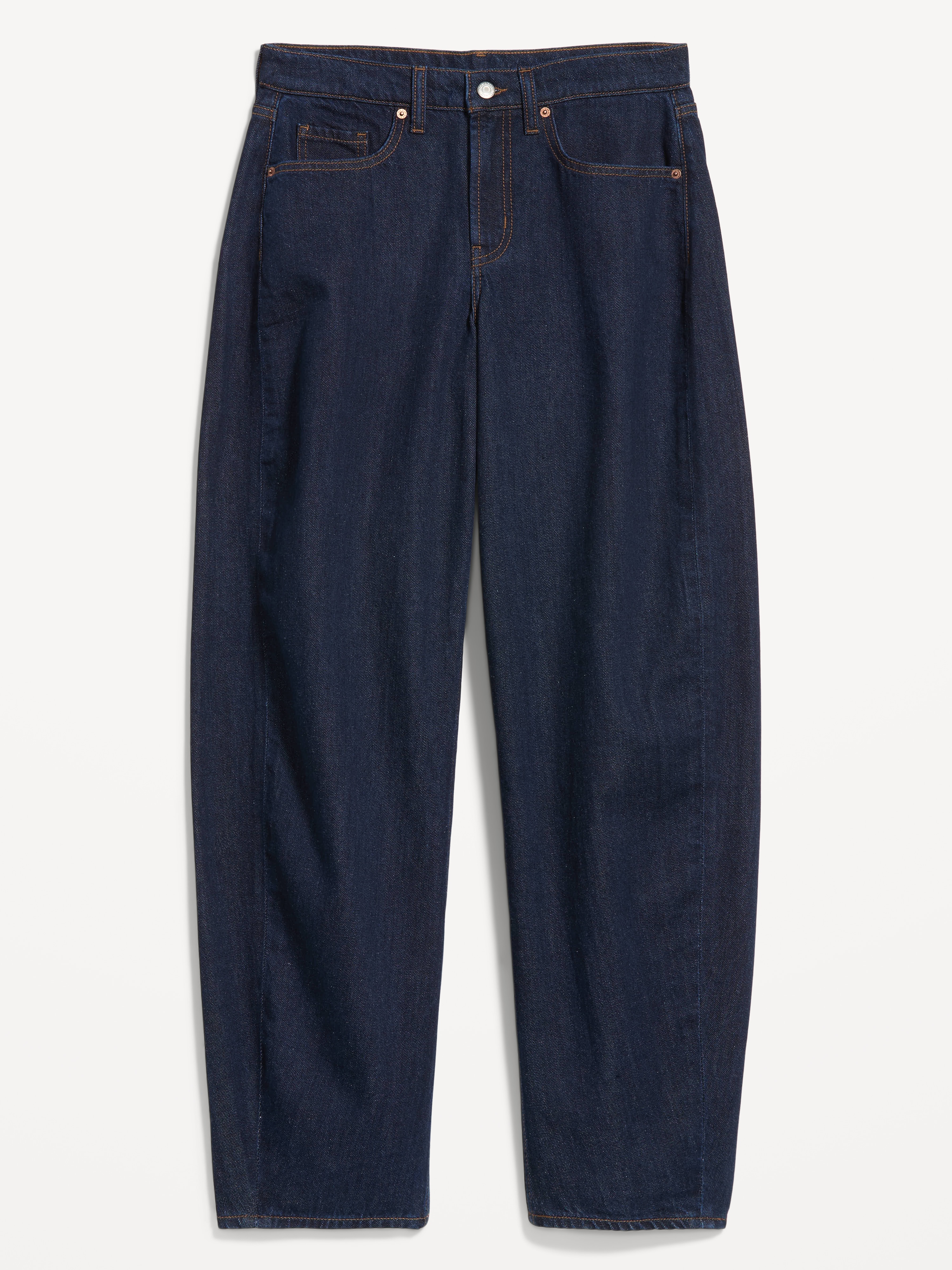 Mid-Rise Arc Barrel Jeans - Dark Wash - 8