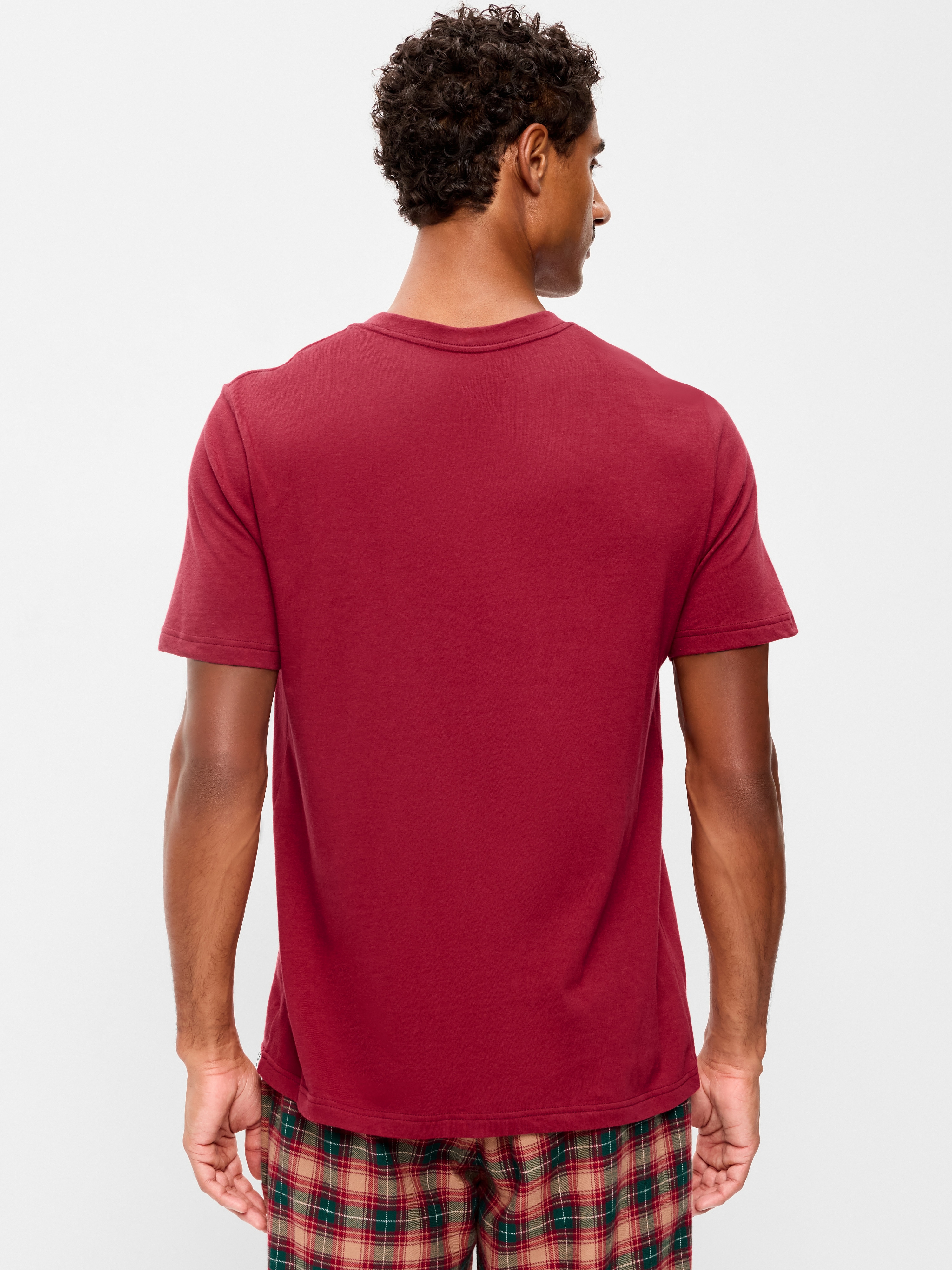 Crew-Neck Graphic T-Shirt - Red - 2