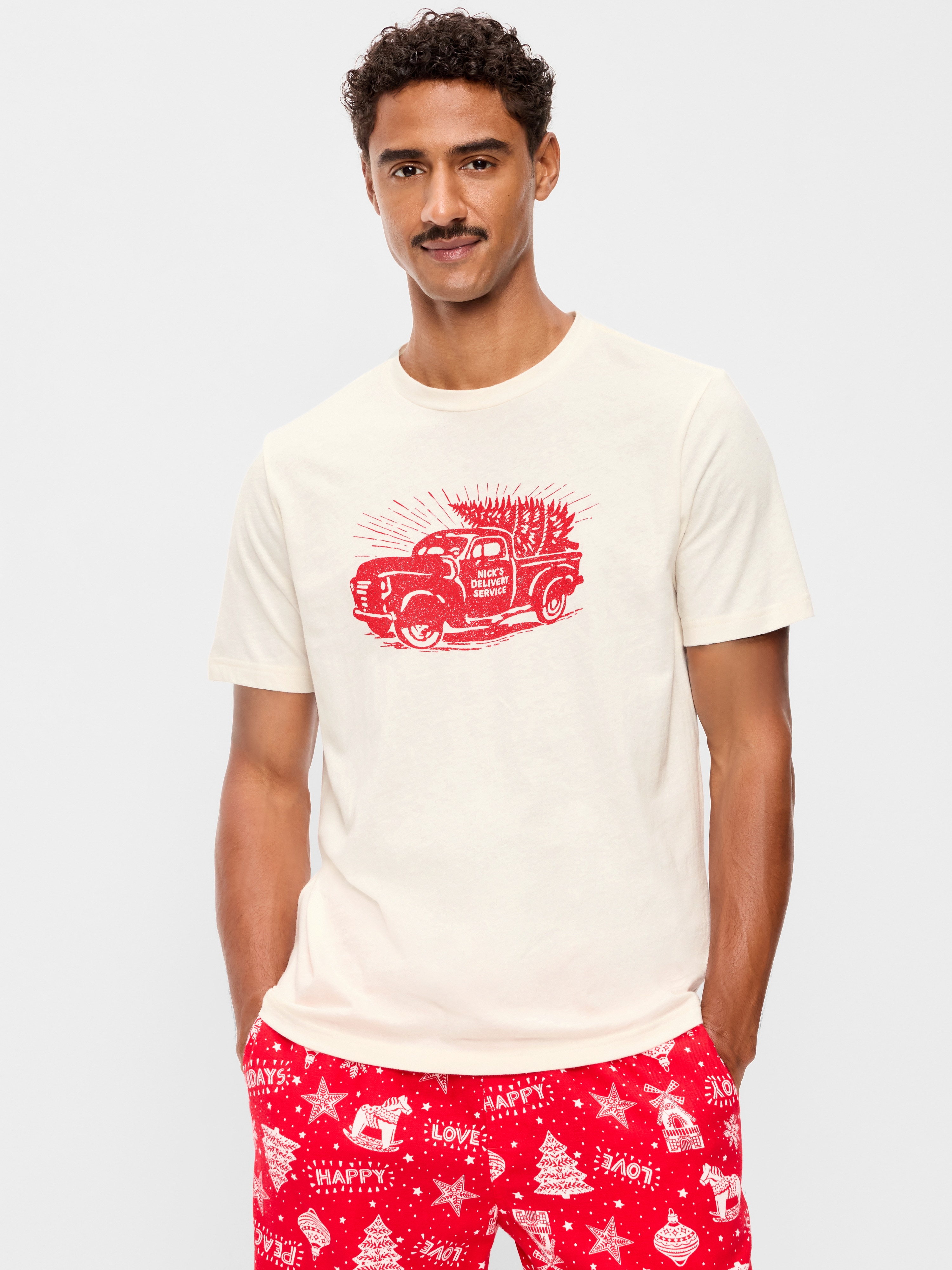 Crew-Neck Graphic T-Shirt - Sea Salt Stripe - 1