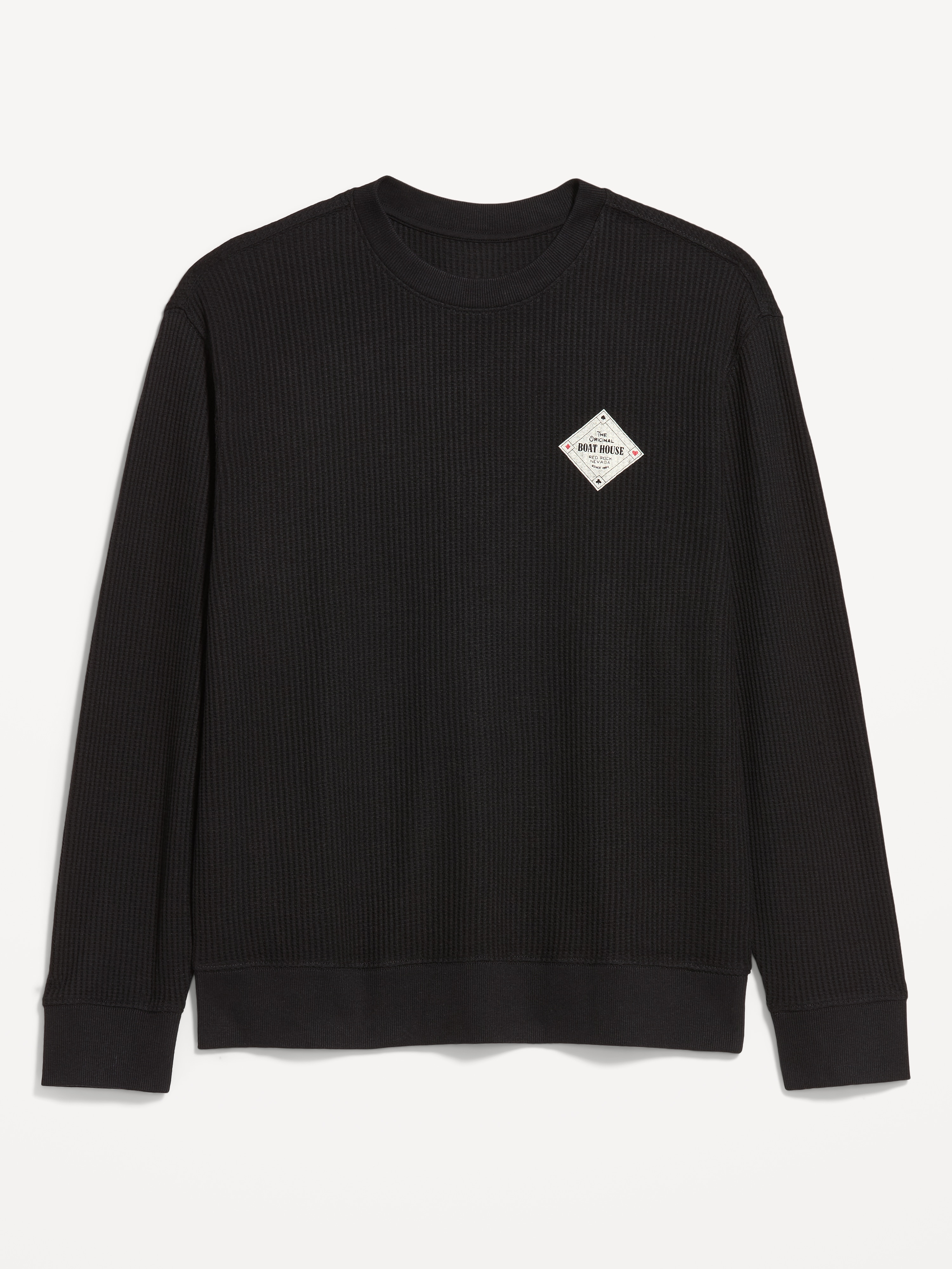 Crew-Neck Waffle Graphic T-Shirt - Black Jack - 3