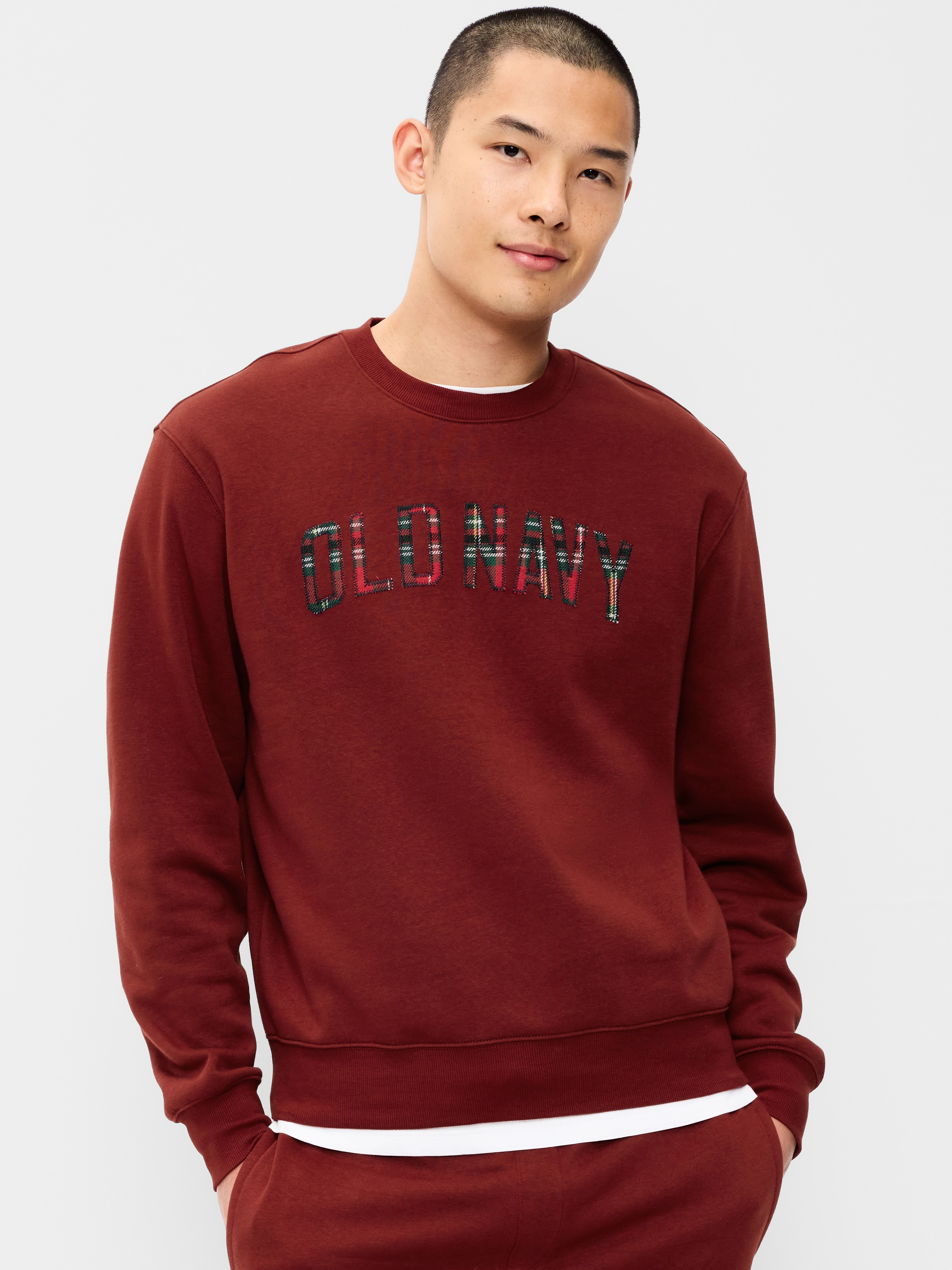 Oversized Logo Graphic Crew-Neck Sweatshirt - Emberglow - 1