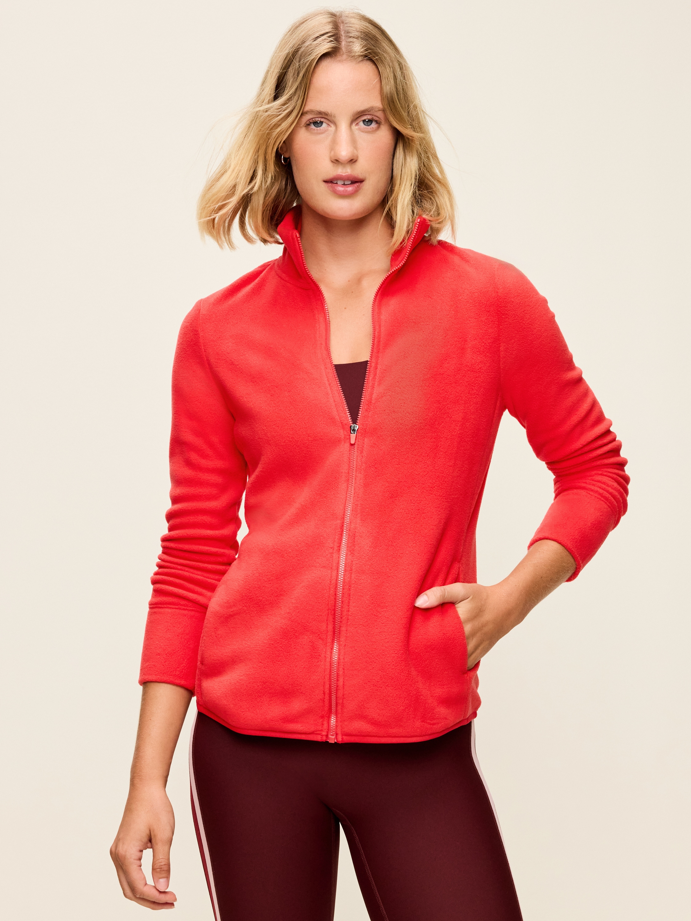 Fitted Performance Fleece Full-Zip Jacket - Amaryllis - 1