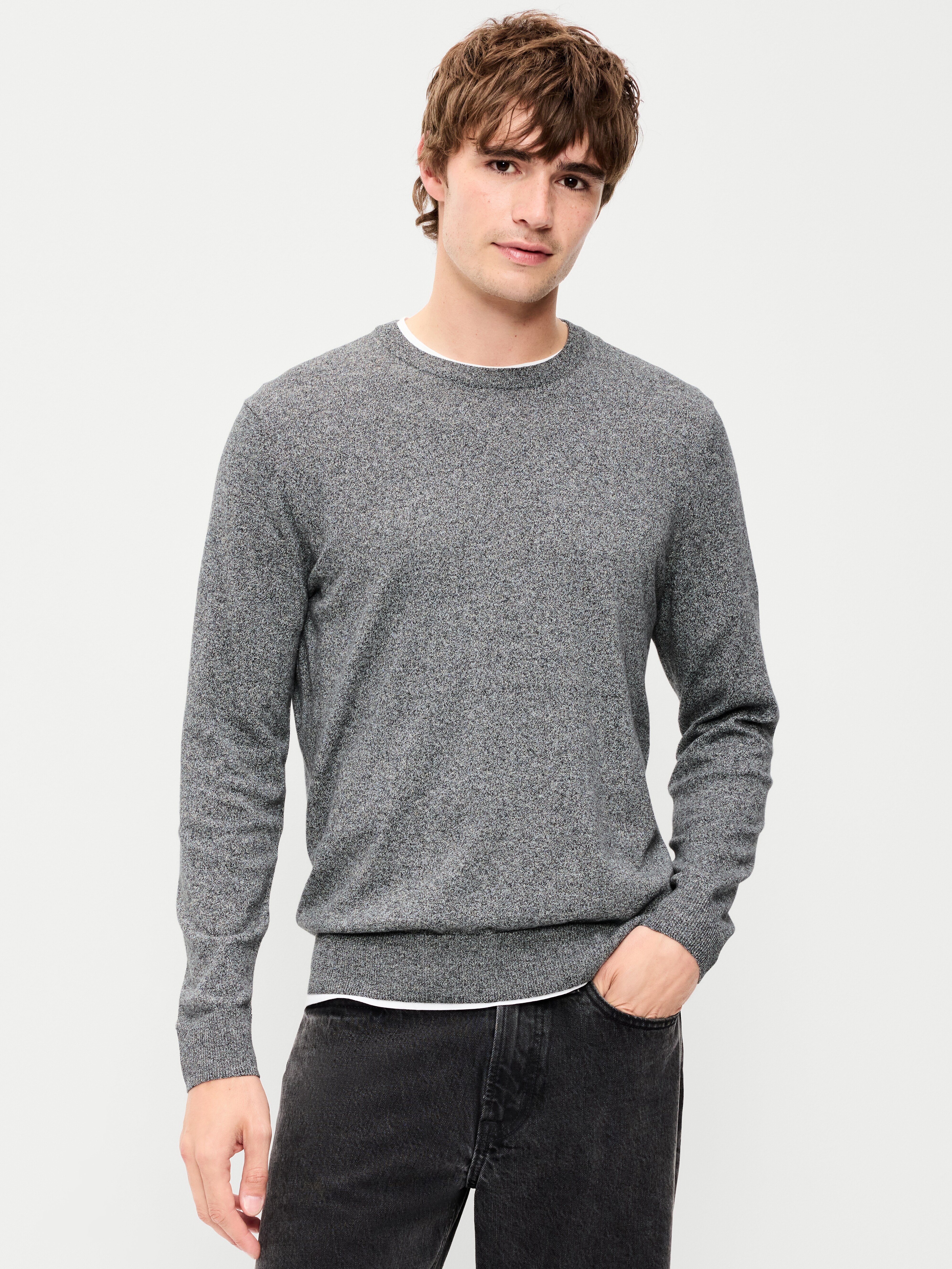 Essential Crew-Neck Sweater - Charcoal Heather - 1