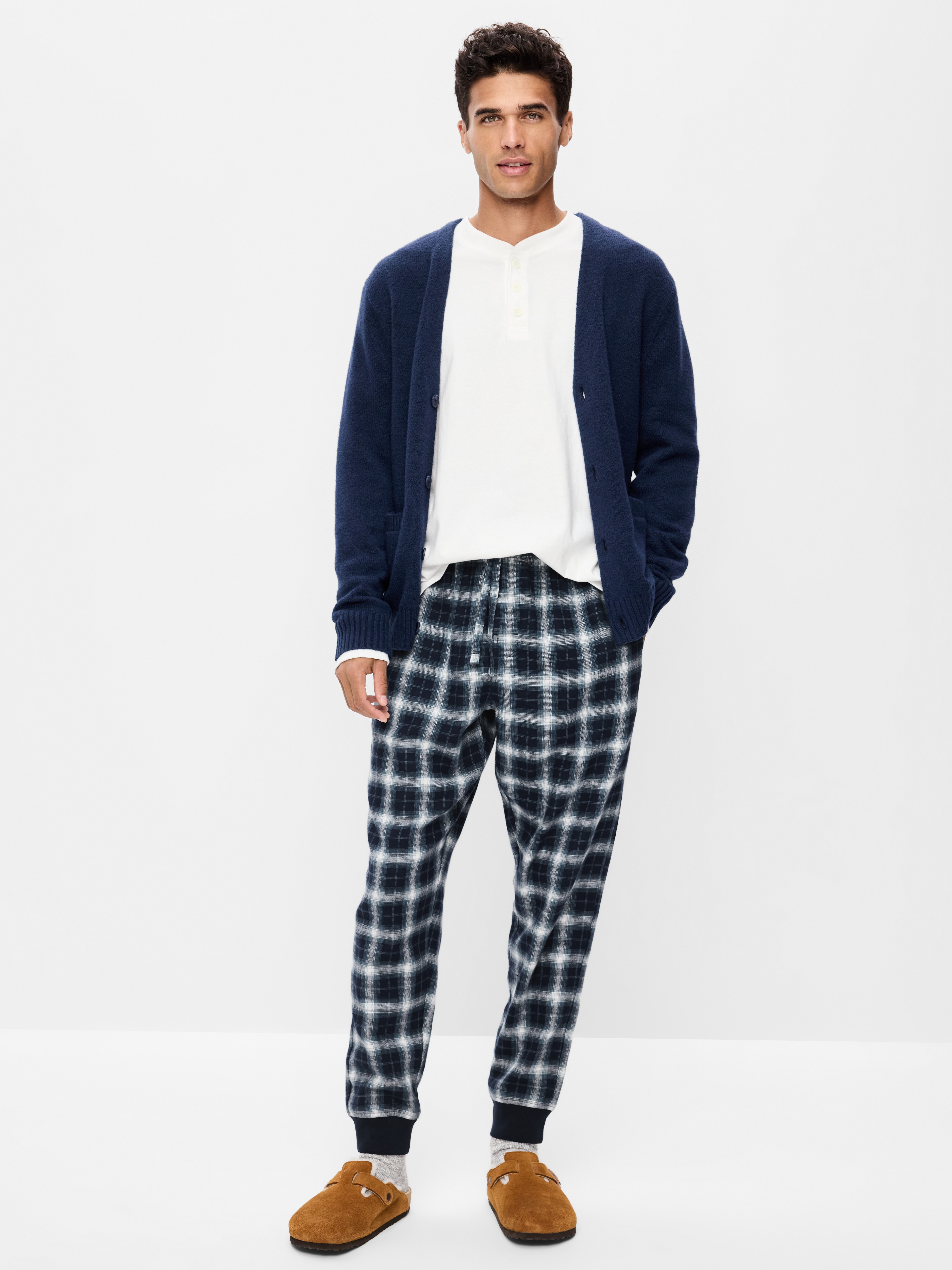 Flannel Pajama Joggers for Men - Blue - 2