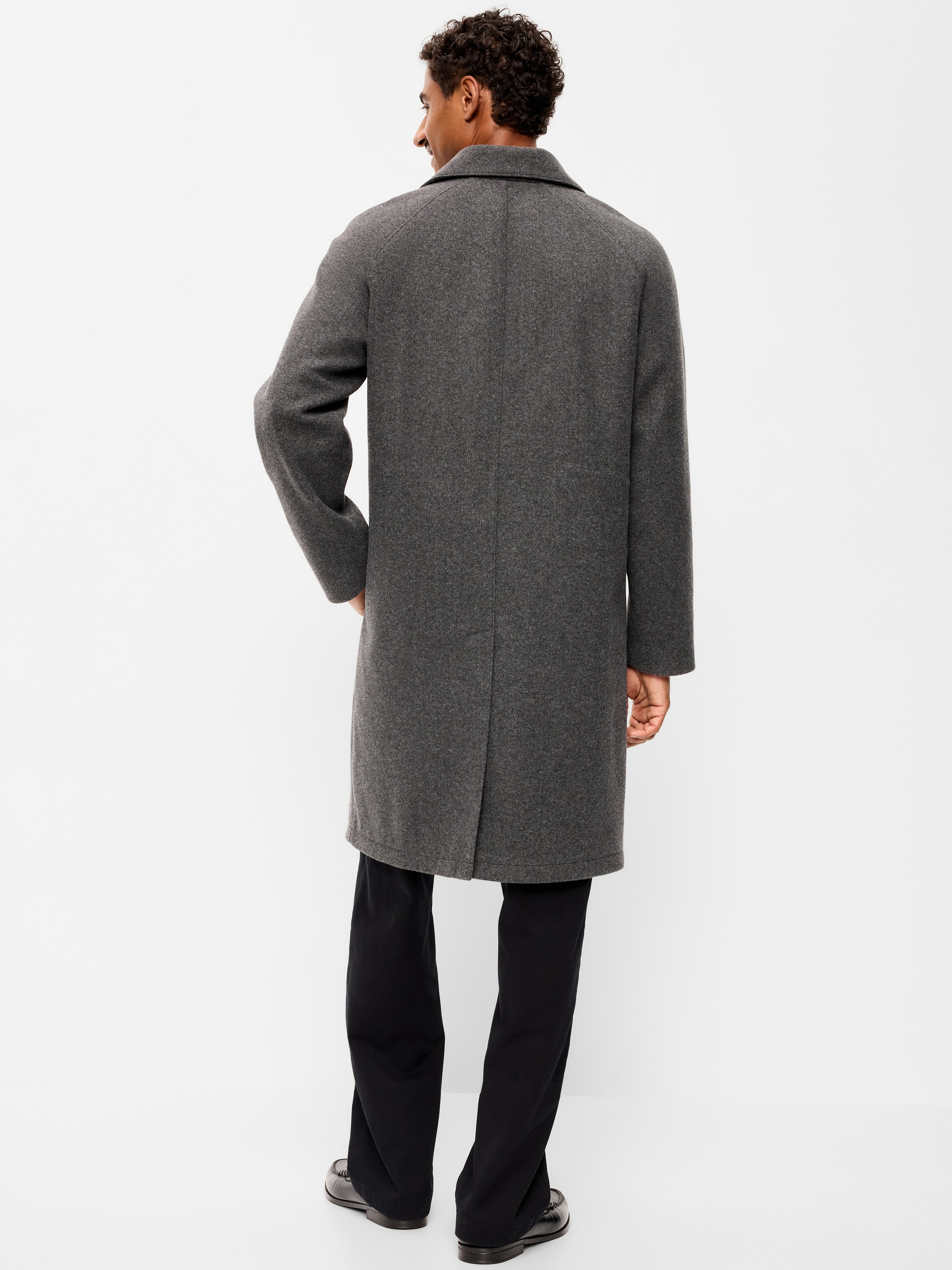 Relaxed Houndstooth Topcoat - Black Jack - 2