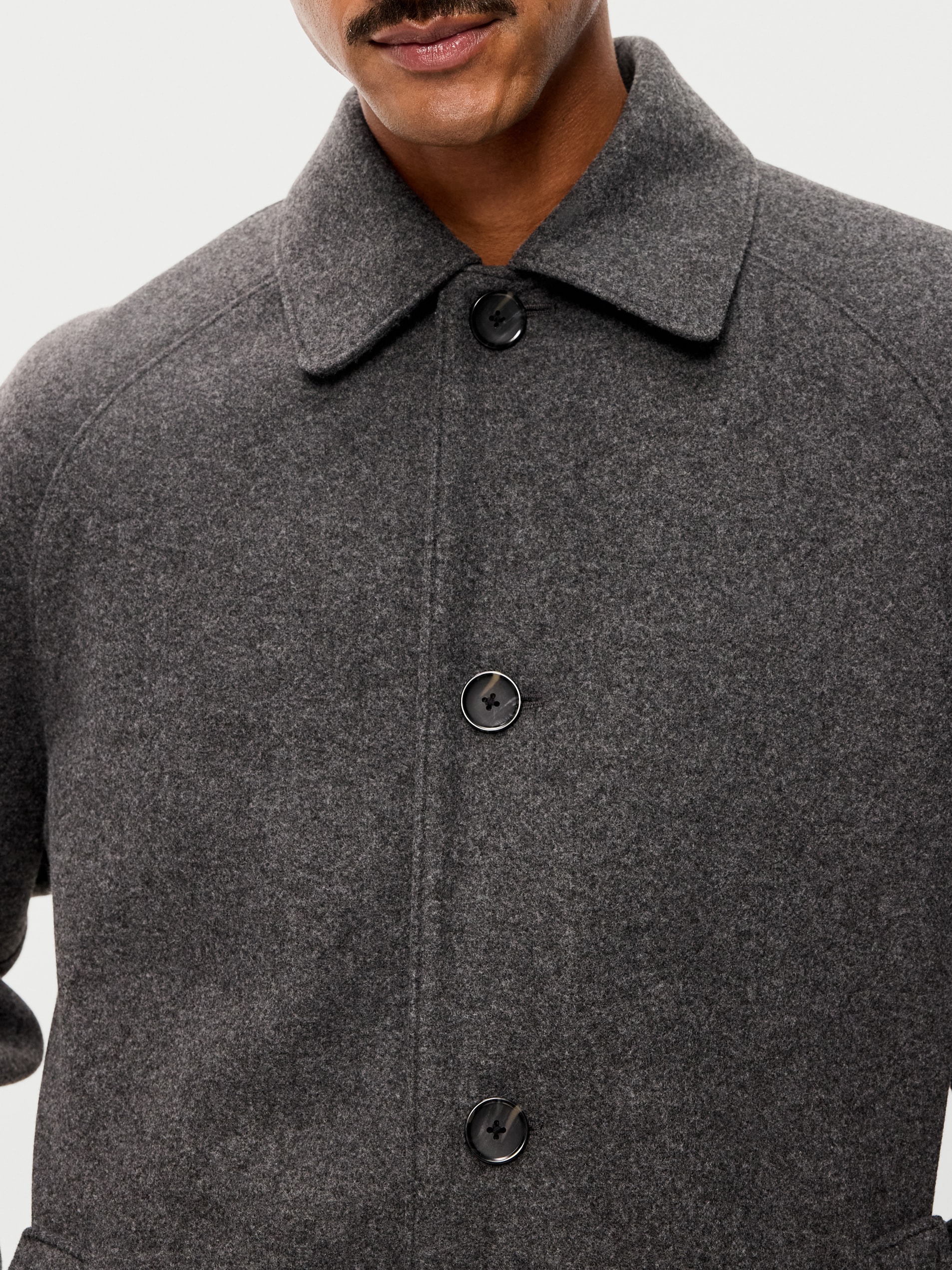 Relaxed Houndstooth Topcoat - Black Jack - 4