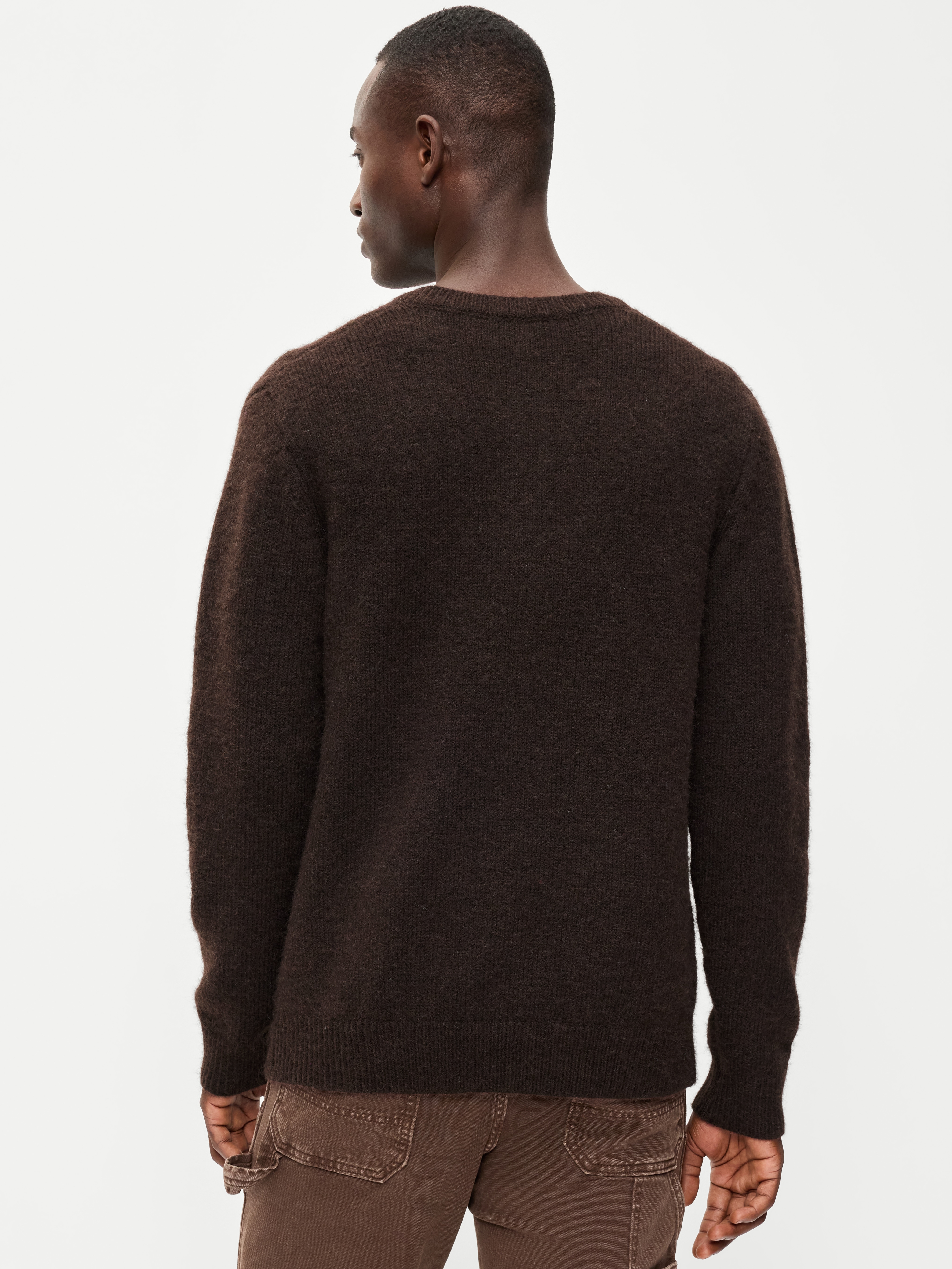 Wool-Blend Henley Sweater - Dark Walnut - 2