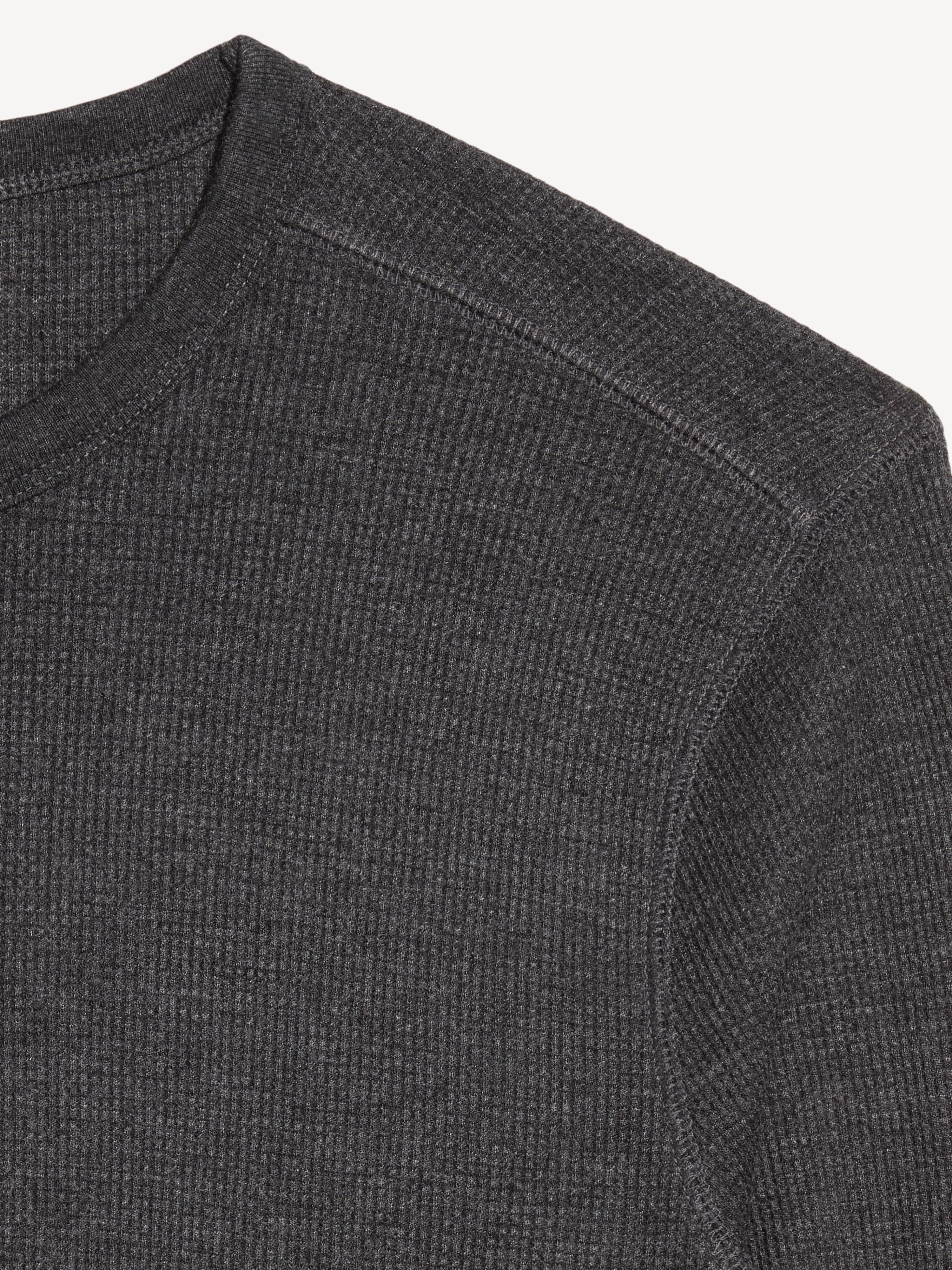 Crew-Neck Waffle T-Shirt - Charcoal - 3