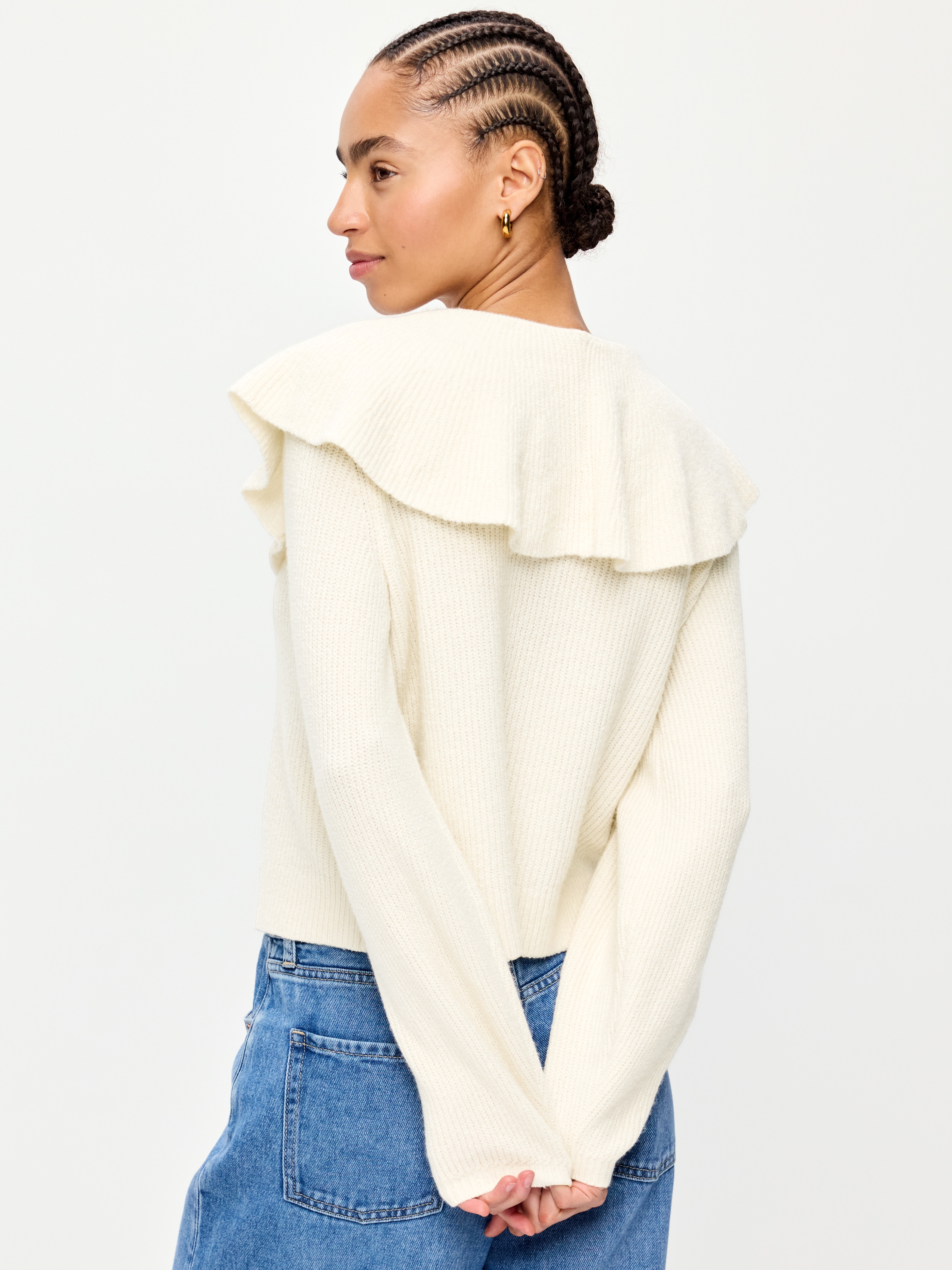 SoSoft Cape-Collar Cardigan Sweater - Wishbone - 2