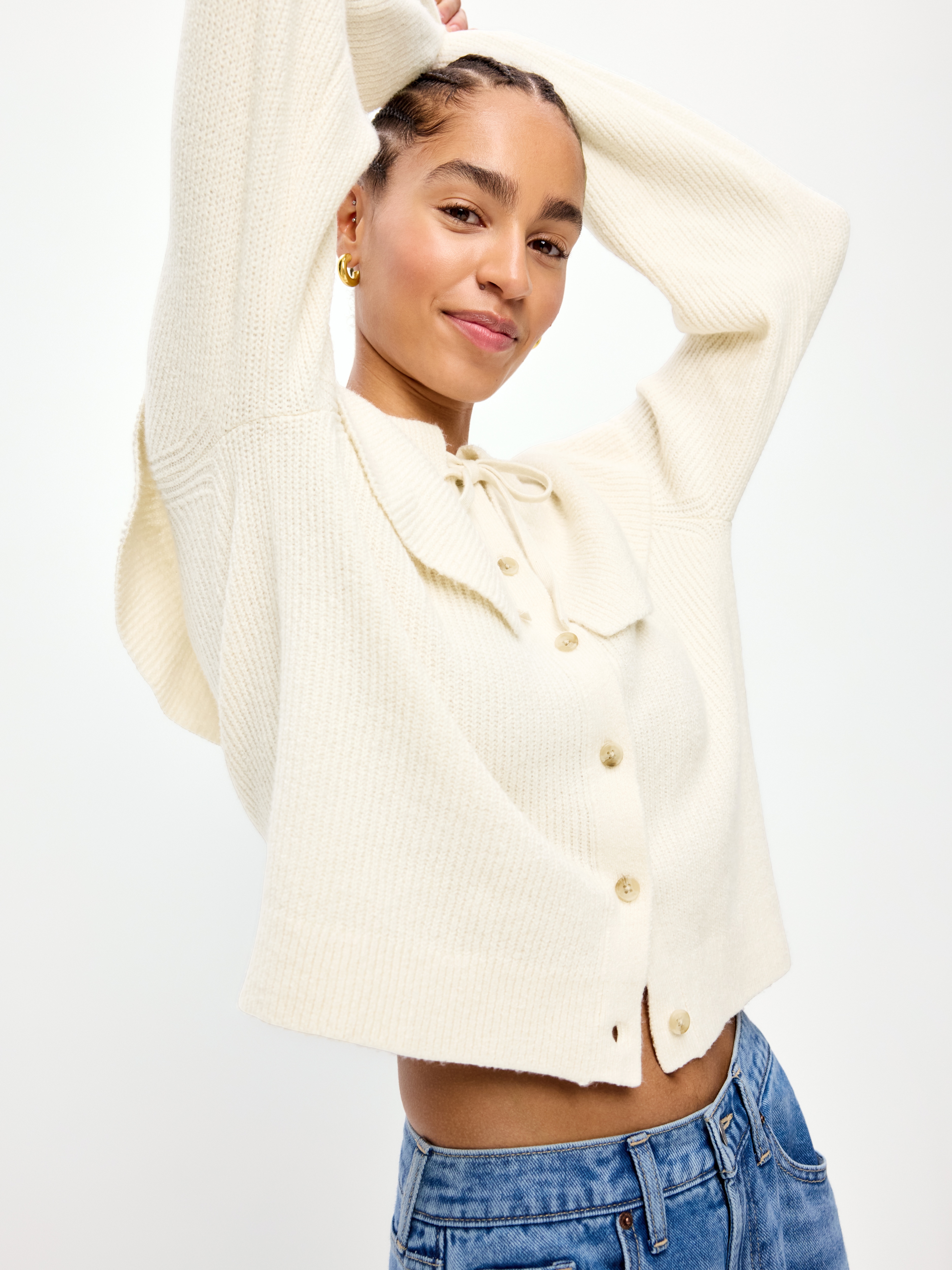 SoSoft Cape-Collar Cardigan Sweater - Wishbone - 1