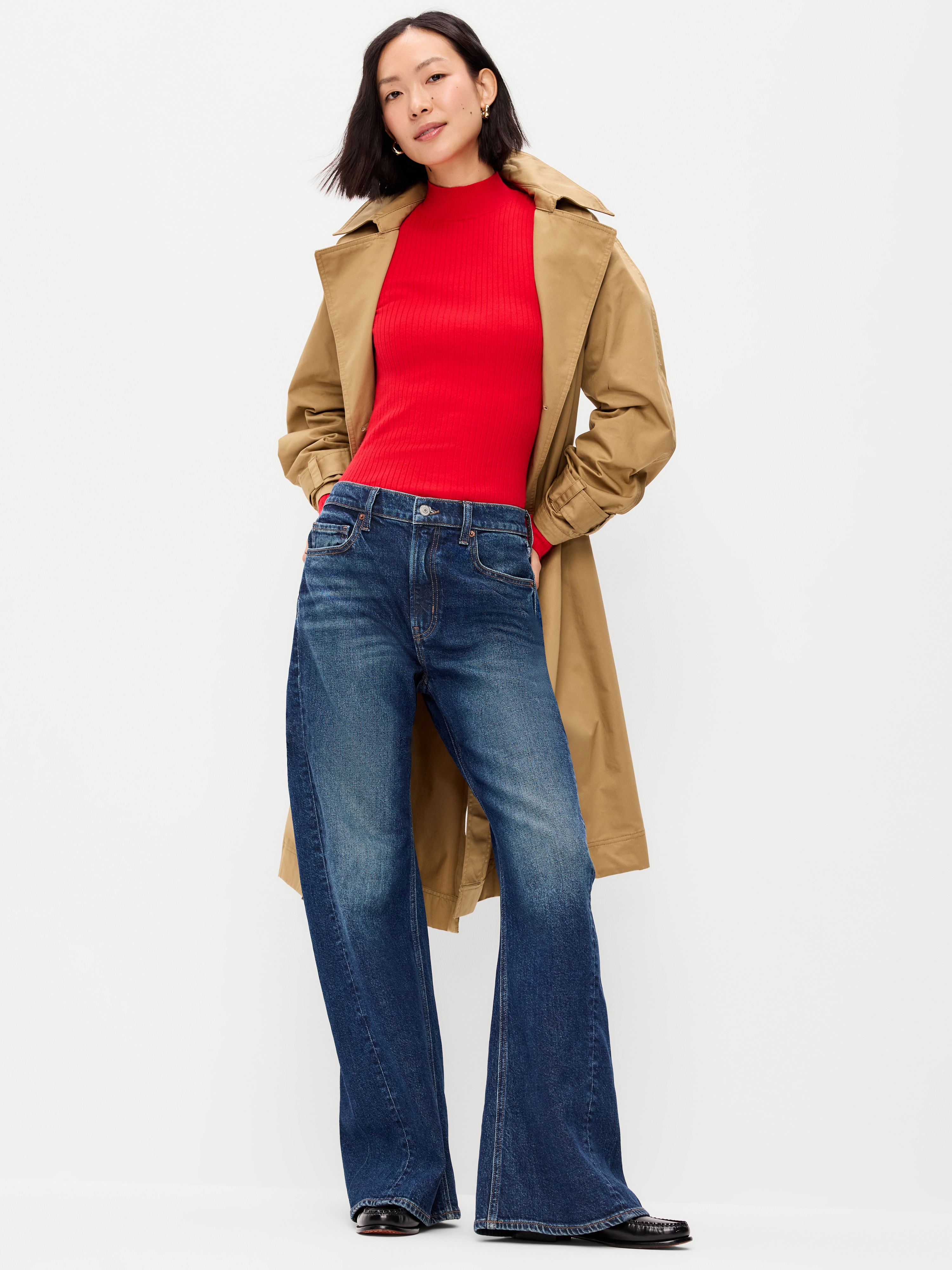 SoSoft Lite Ribbed Mock-Neck Sweater - Scotty Red - 1