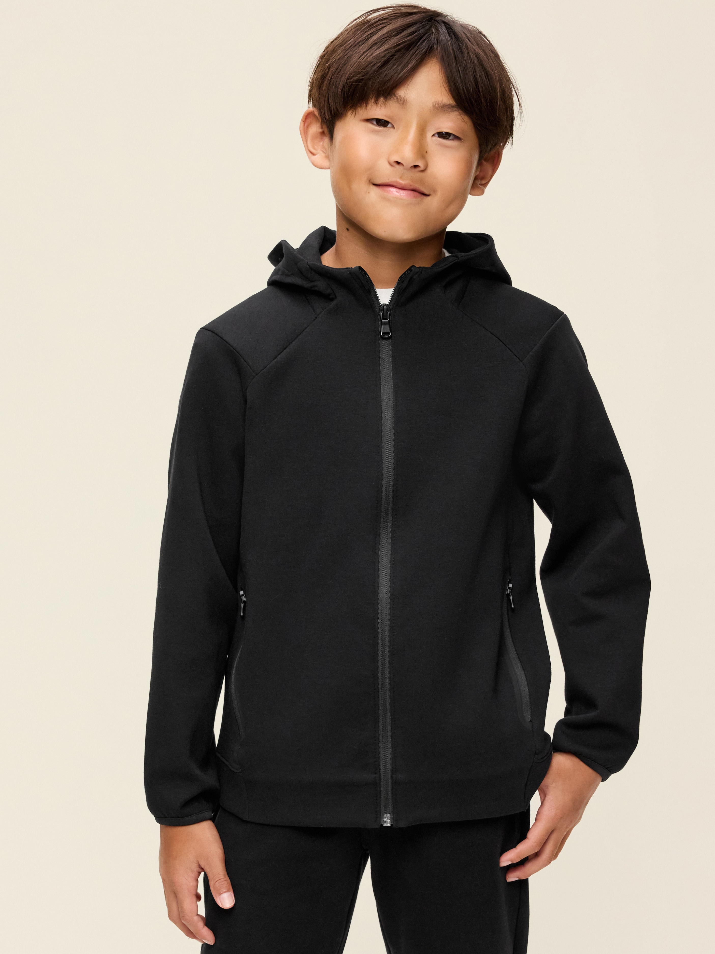 Dynamic Fleece Zip Hoodie for Boys - Black Jack - 1