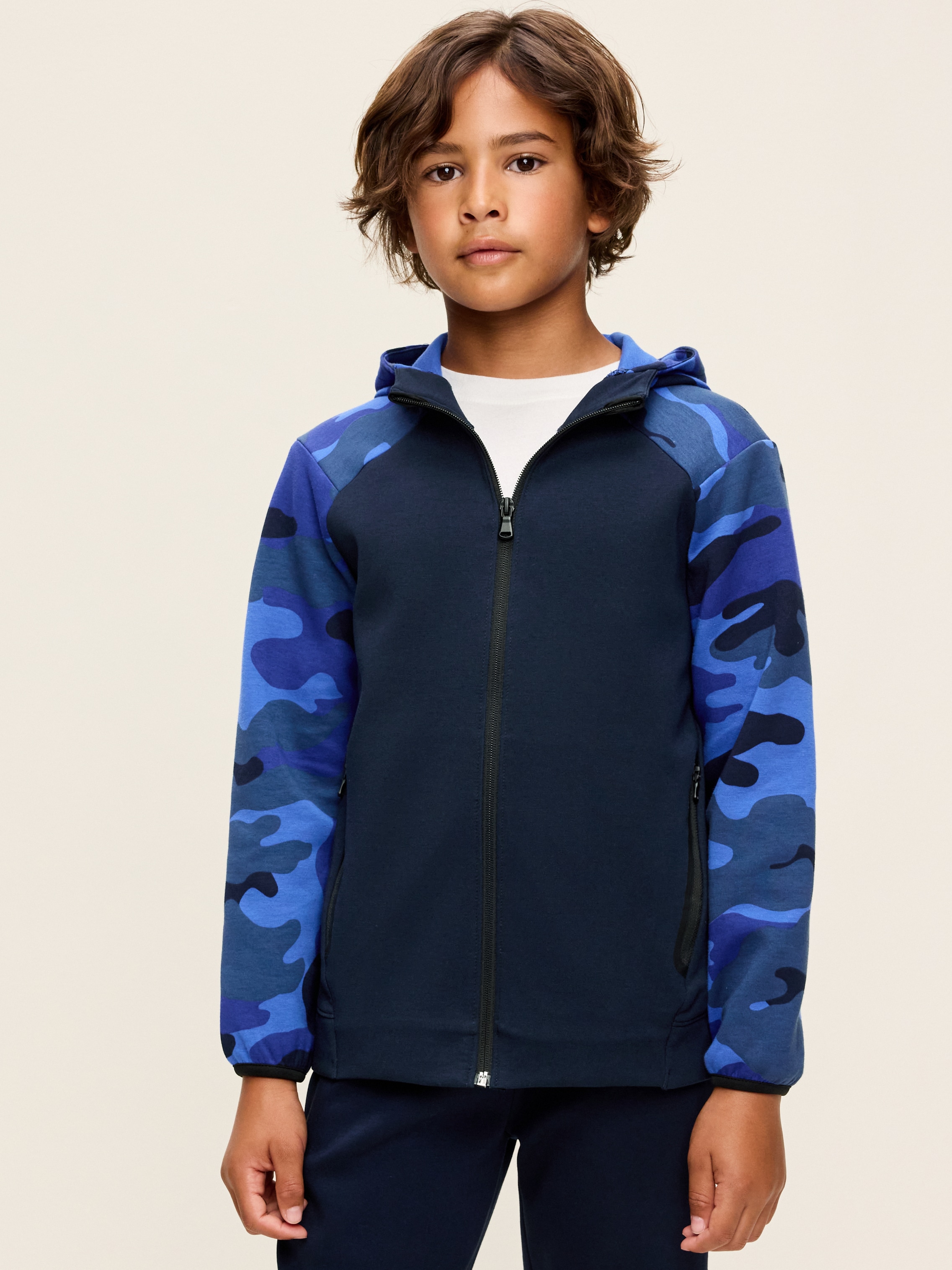 Dynamic Fleece Zip Hoodie for Boys - In the Navy - 1