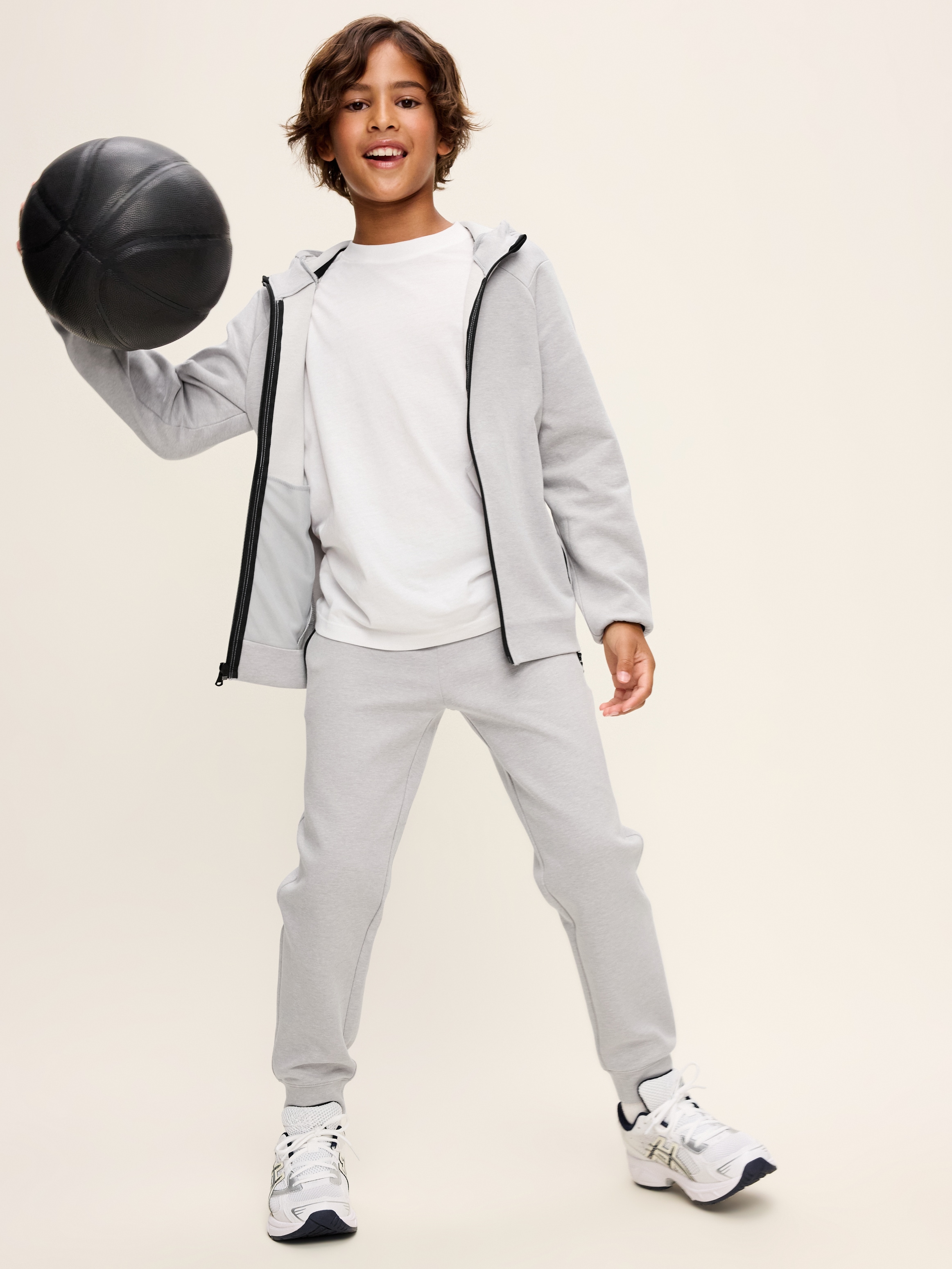 Dynamic Fleece Jogger Sweatpants for Boys - Light Heather Gray - 3