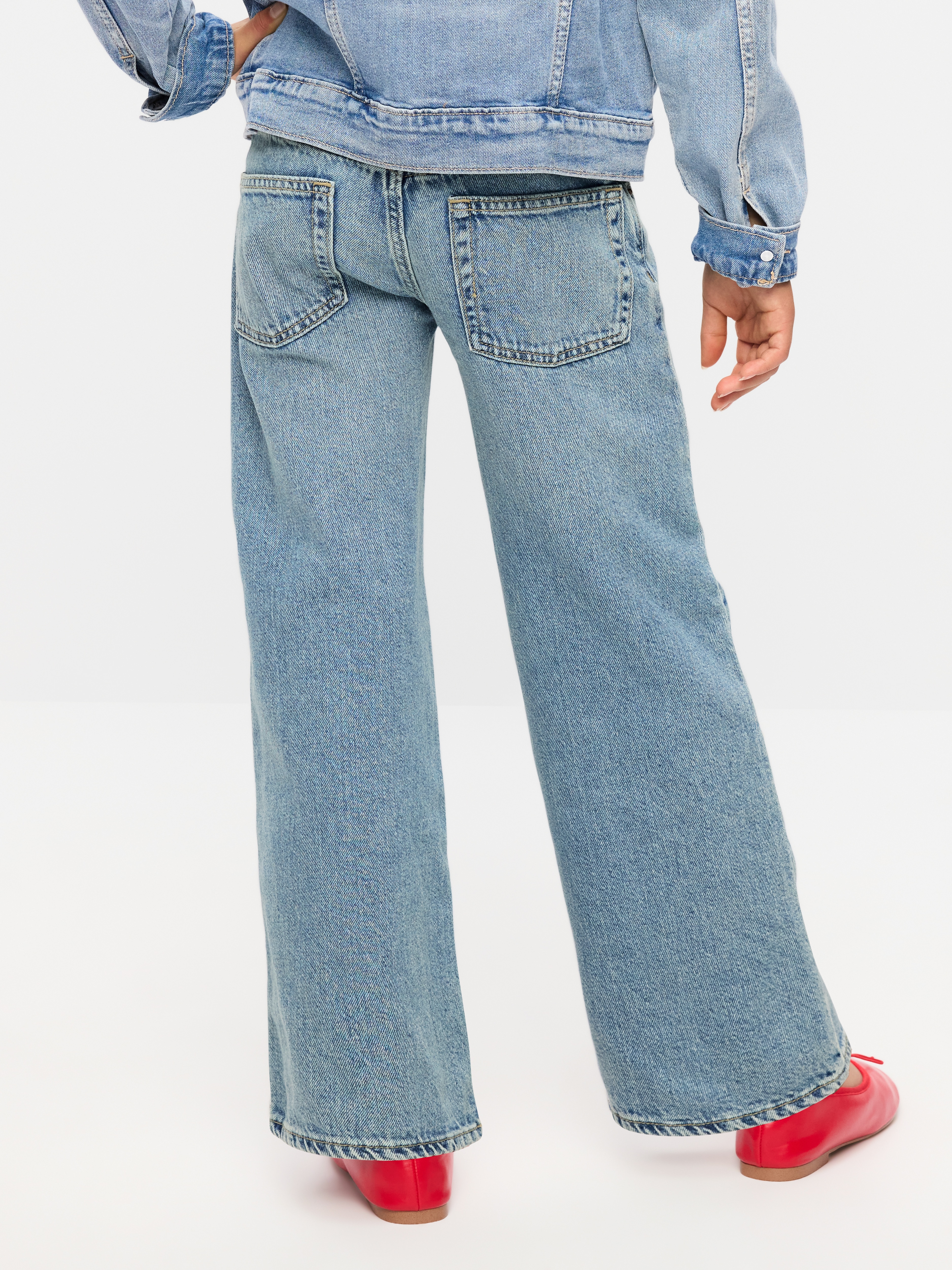 Low-Rise Baggy Wide-Leg Jeans for Girls - Light Wash - 2