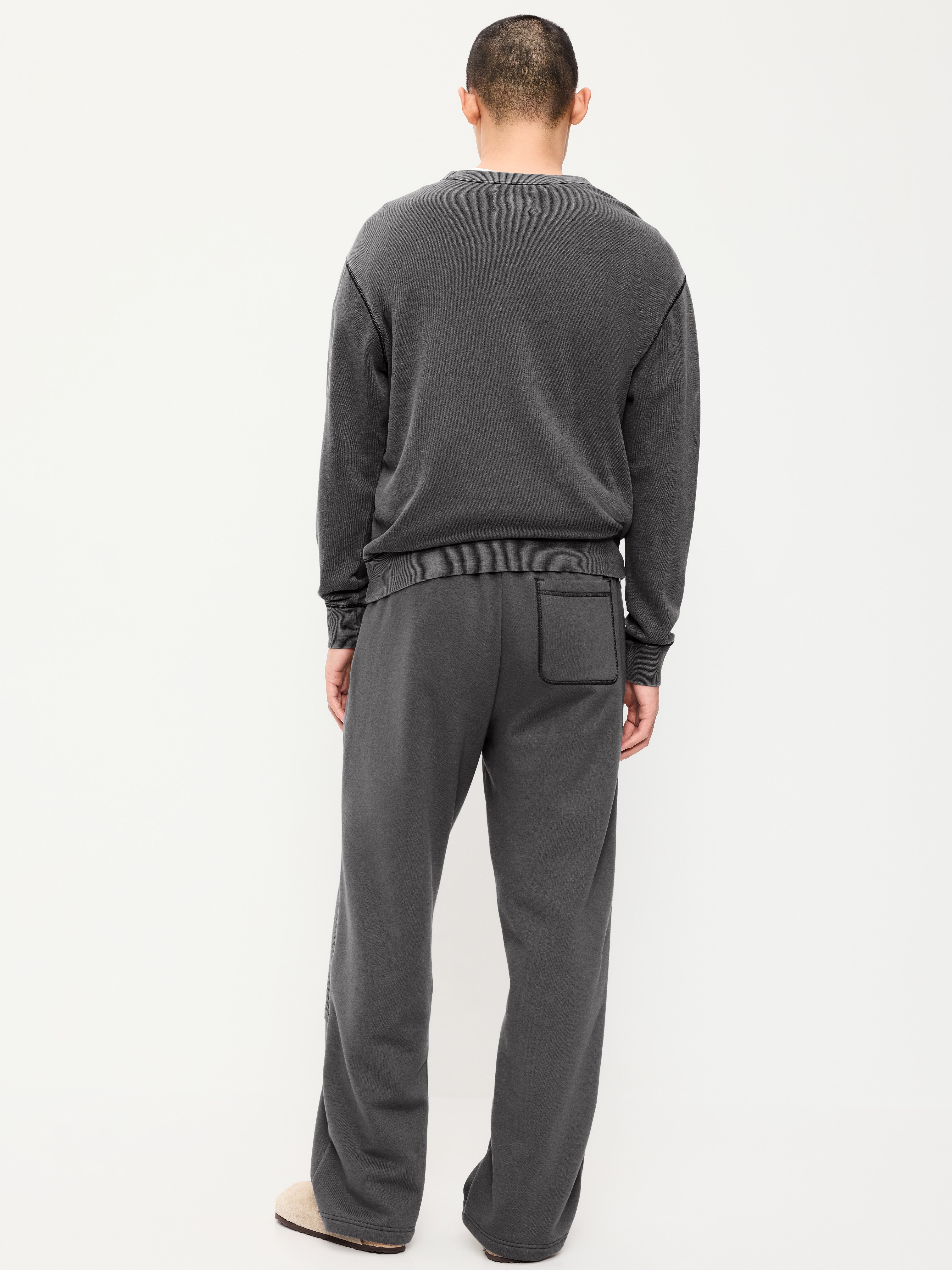 Baggy Waffle-Knit Utility Sweatpants - Stainless Steel - 3
