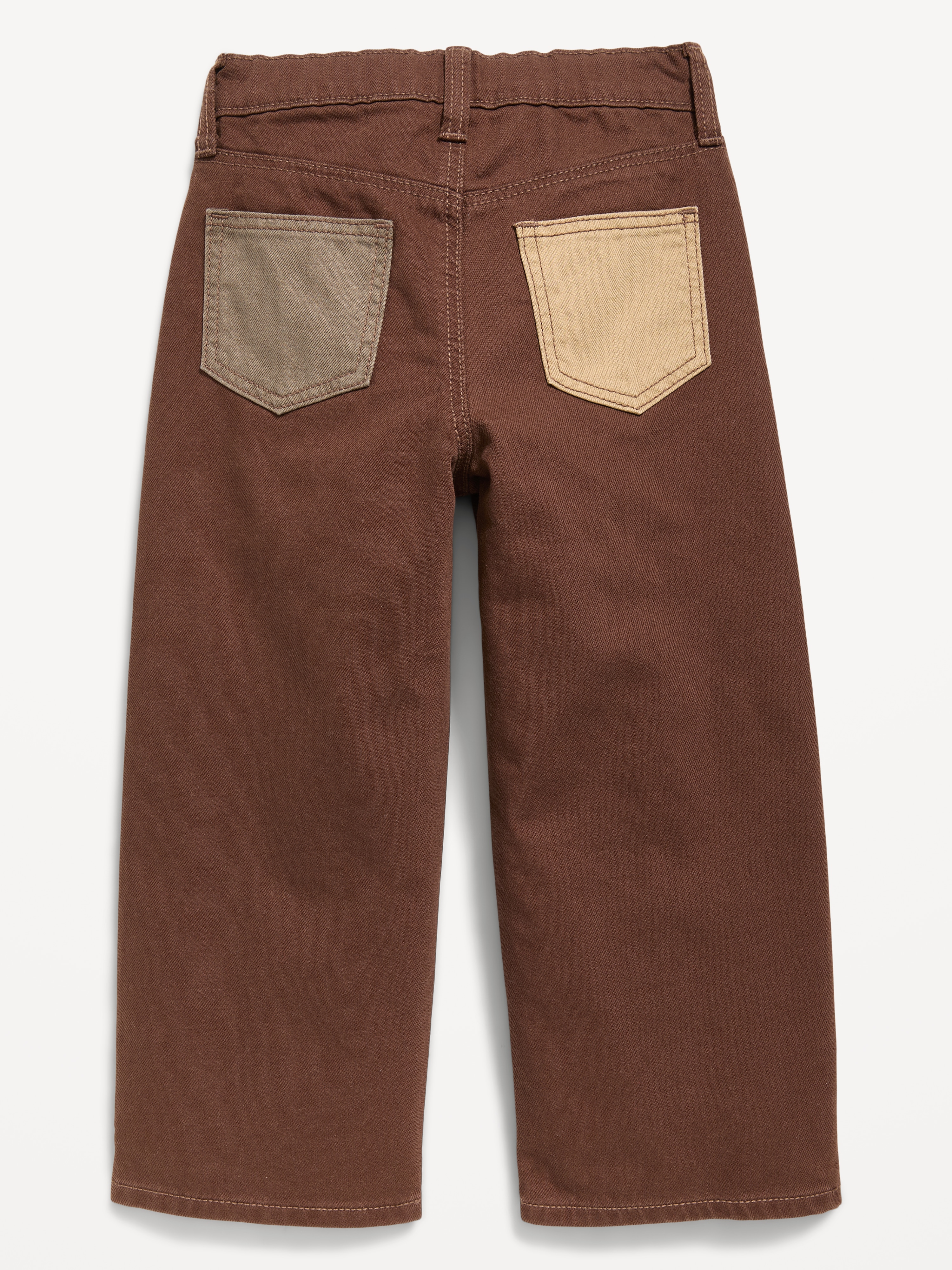 Super Baggy Patched Jeans for Toddler Boys - Brown - 4