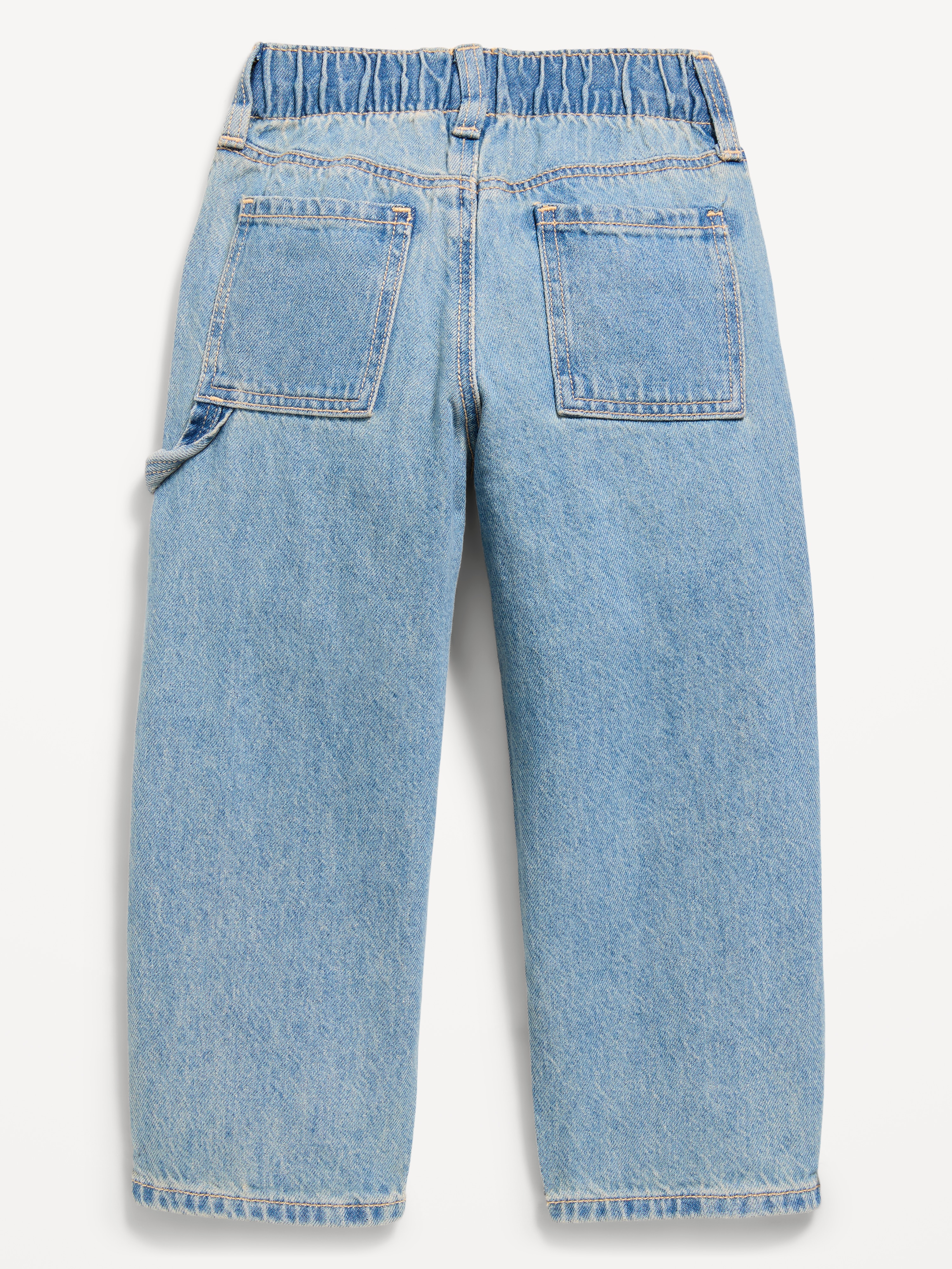 Super Baggy Barrel-Leg Cargo Jeans for Toddler Boys - Blue Washed - 4