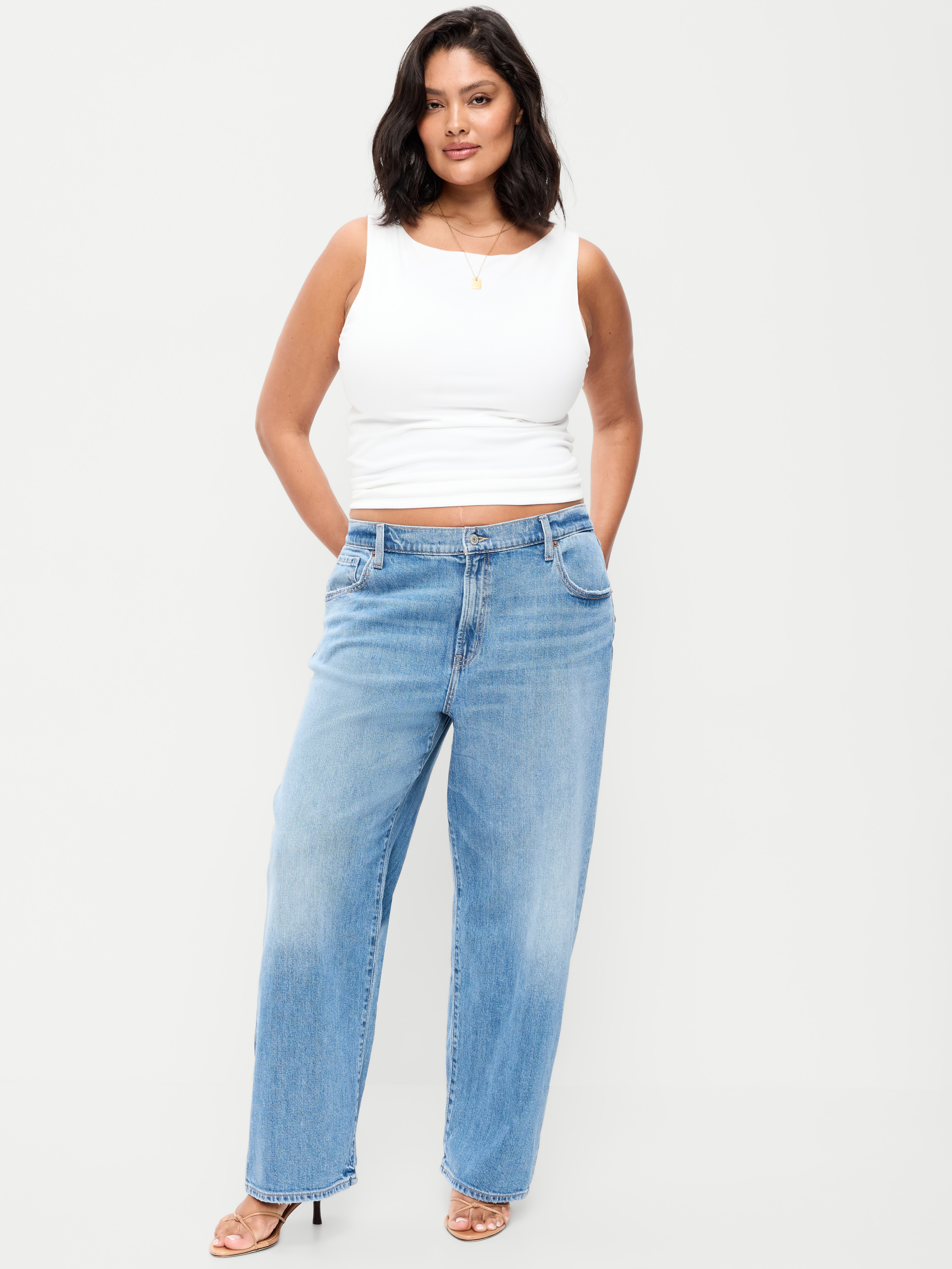 Low-Rise Loose Jeans - Light Wash - 4
