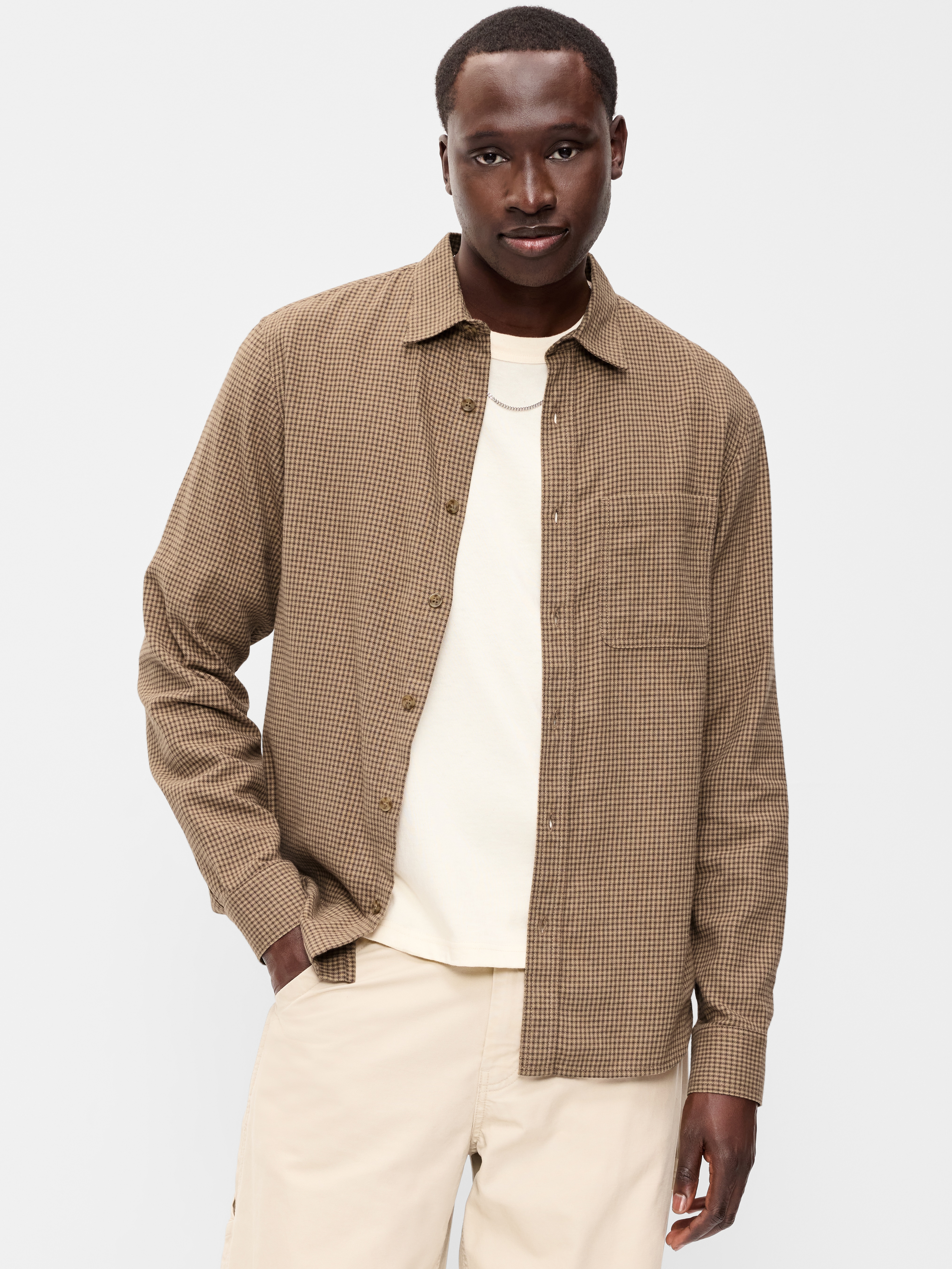 Relaxed Long-Sleeve Flannel Pocket Shirt - Shore Enough - 1