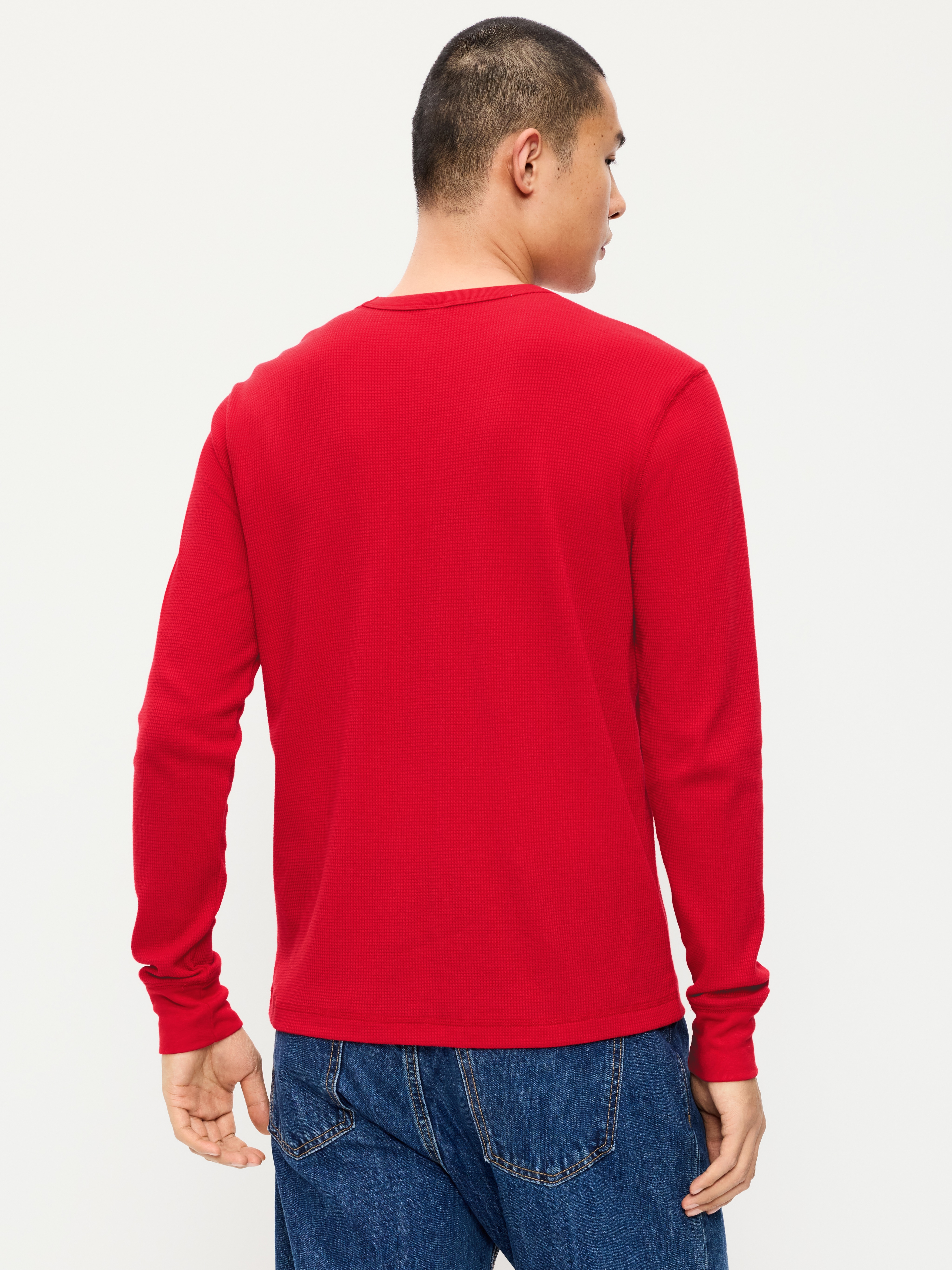 Logo Graphic Crew-Neck Waffle T-Shirt - Robbie Red - 2