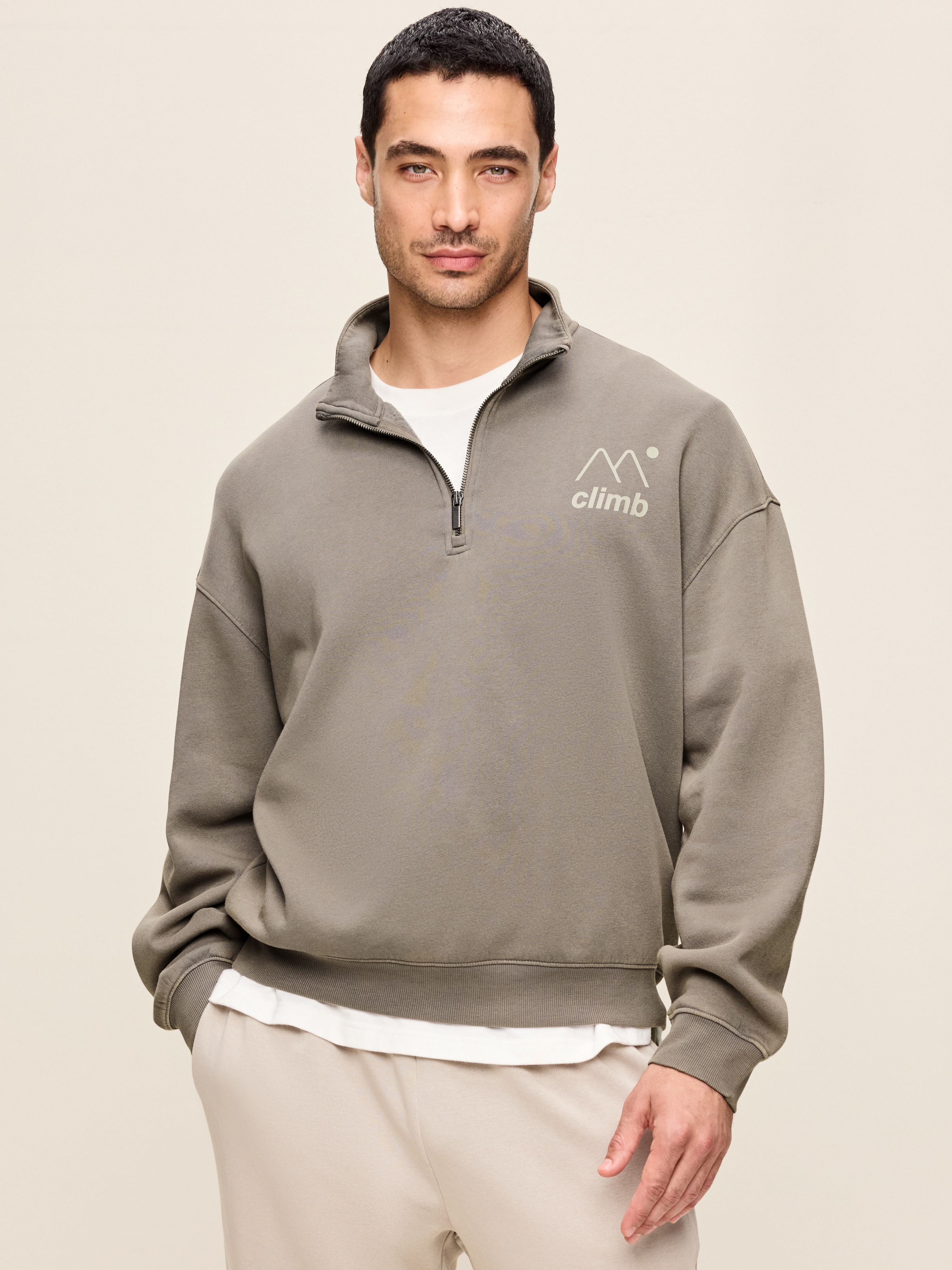 Lived-In Pro Quarter Zip - Tarmac Gray - 1