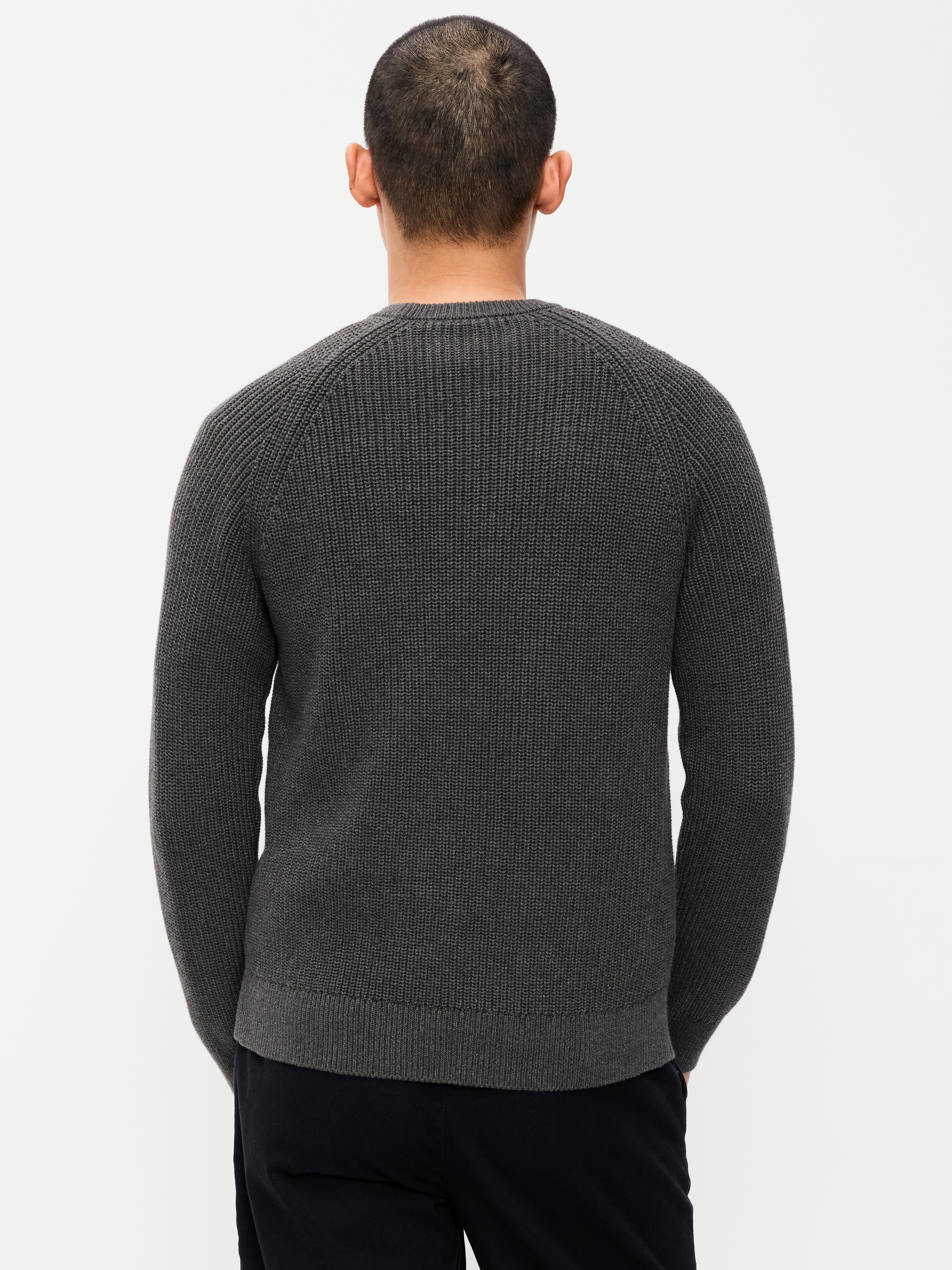 Crew-Neck Sweater - Dark Gray - 2