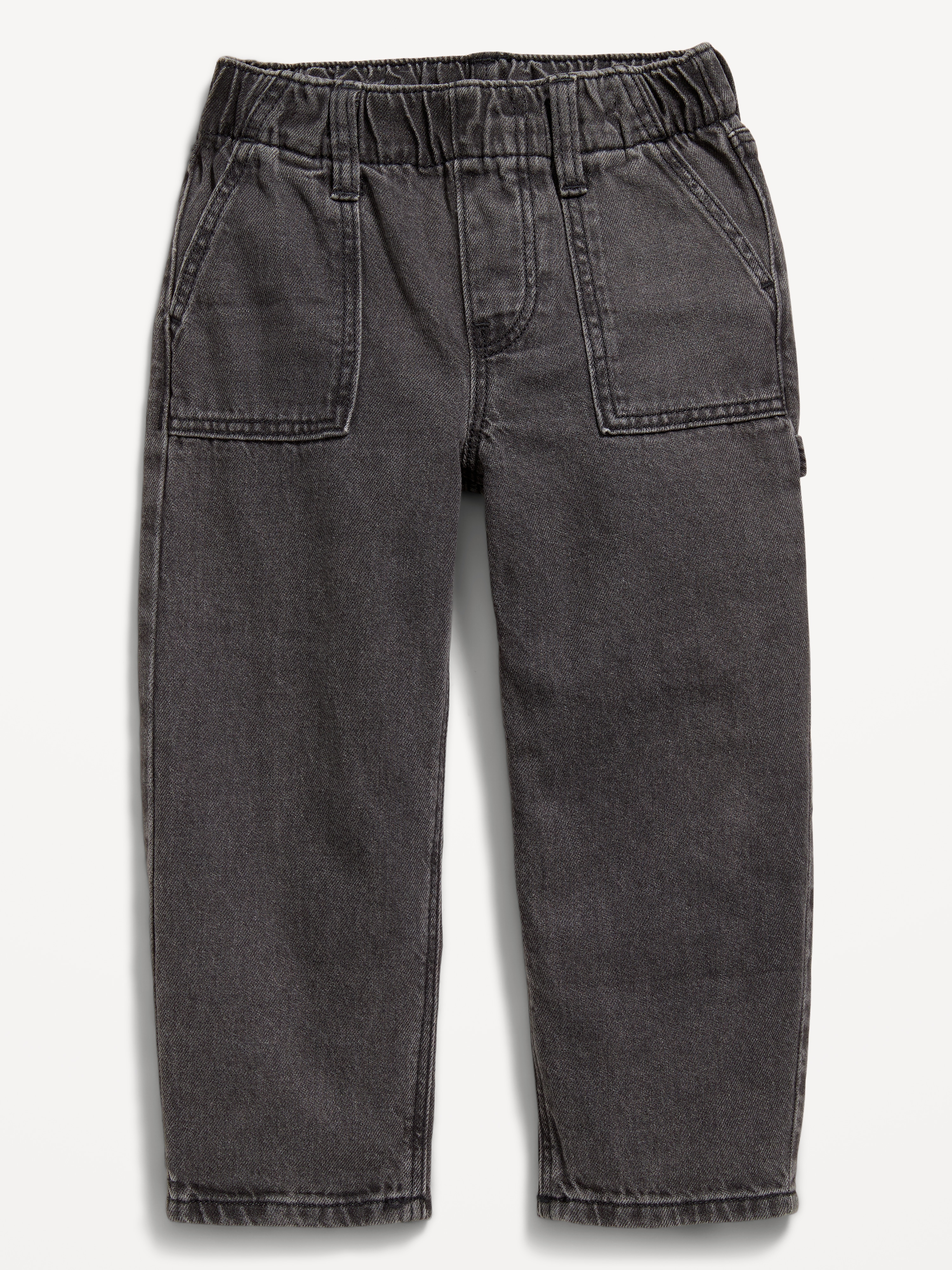 Super Baggy Barrel-Leg Cargo Jeans for Toddler Boys - Black Wash - 3
