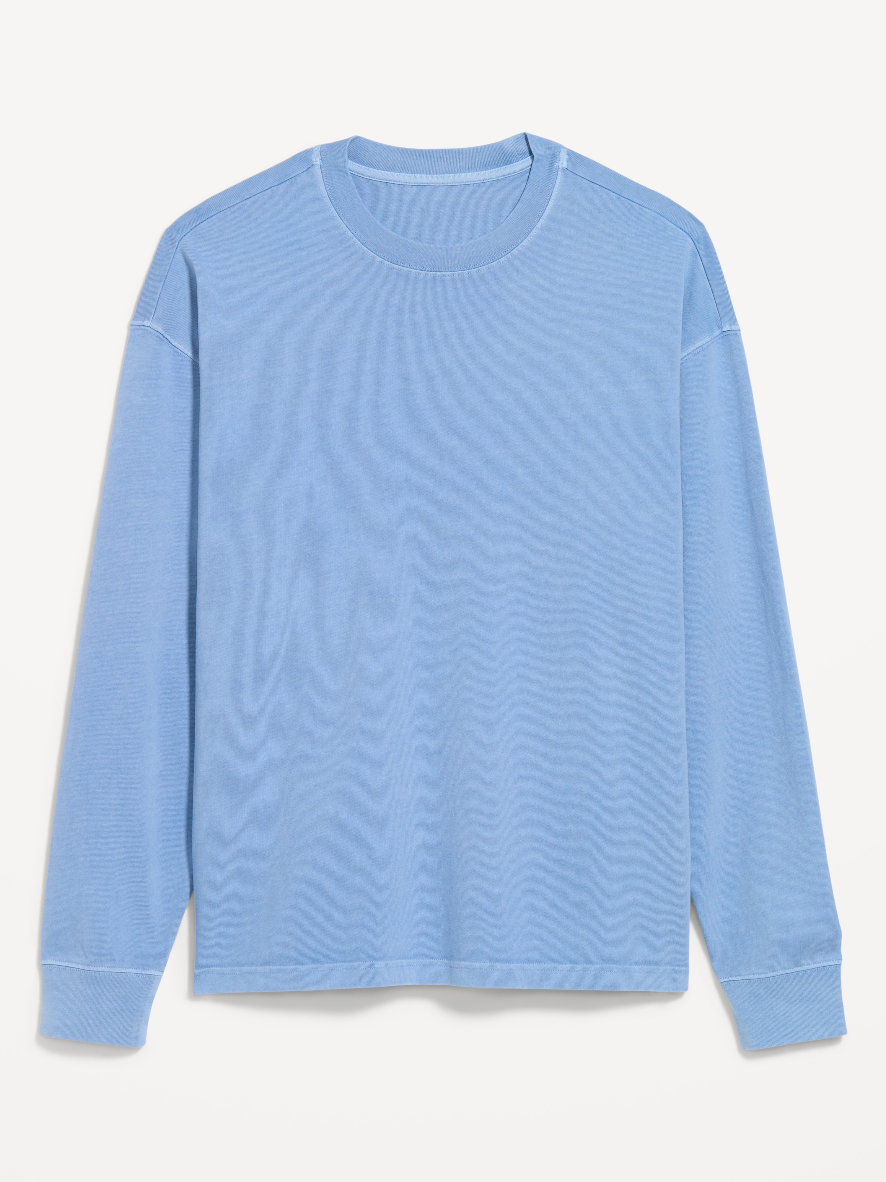 Oversized Long-Sleeve Crew-Neck T-Shirt - Naturalist Blue - 1