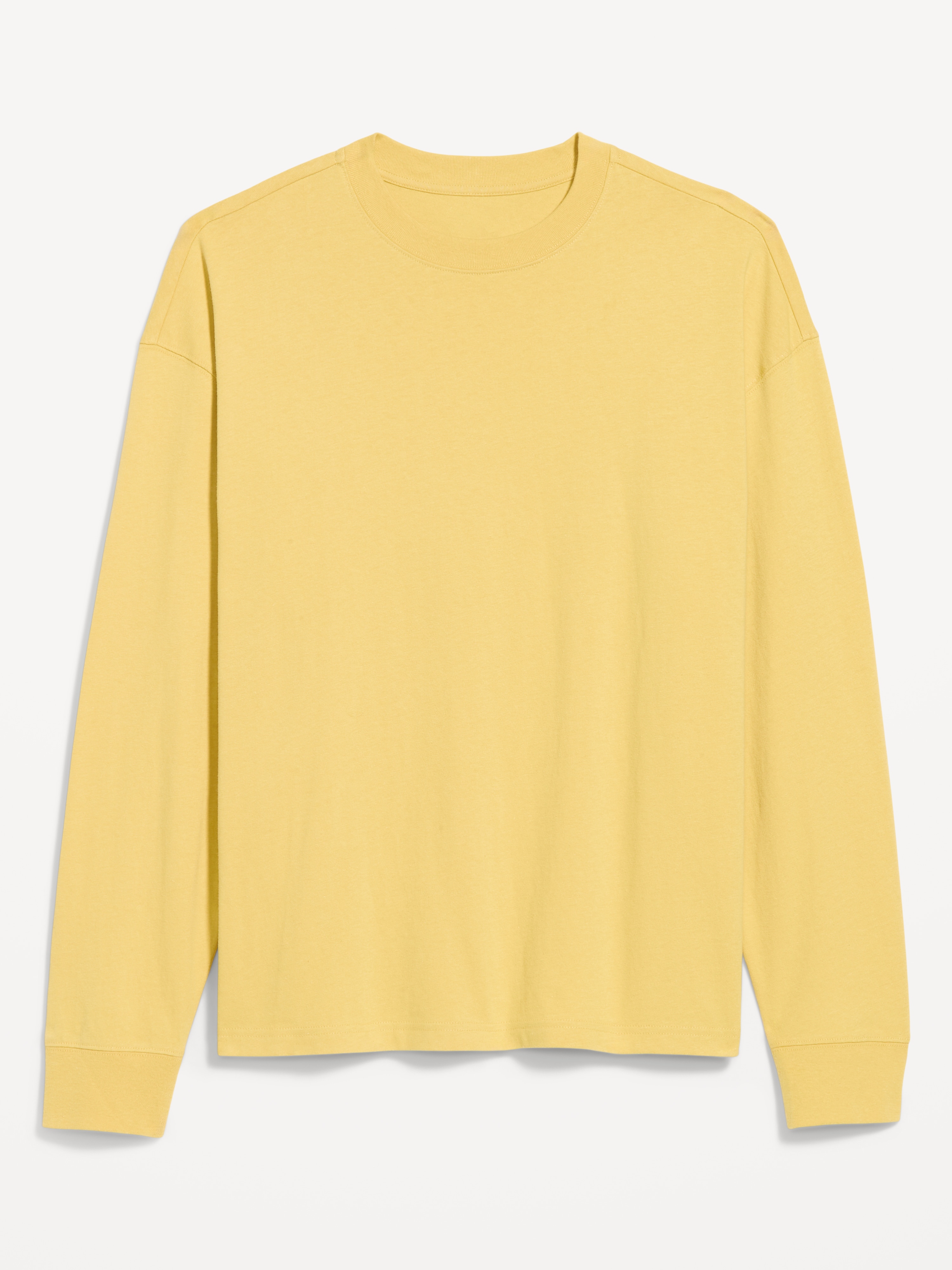 Oversized Long-Sleeve Crew-Neck T-Shirt - MANUKA HONEY - 1