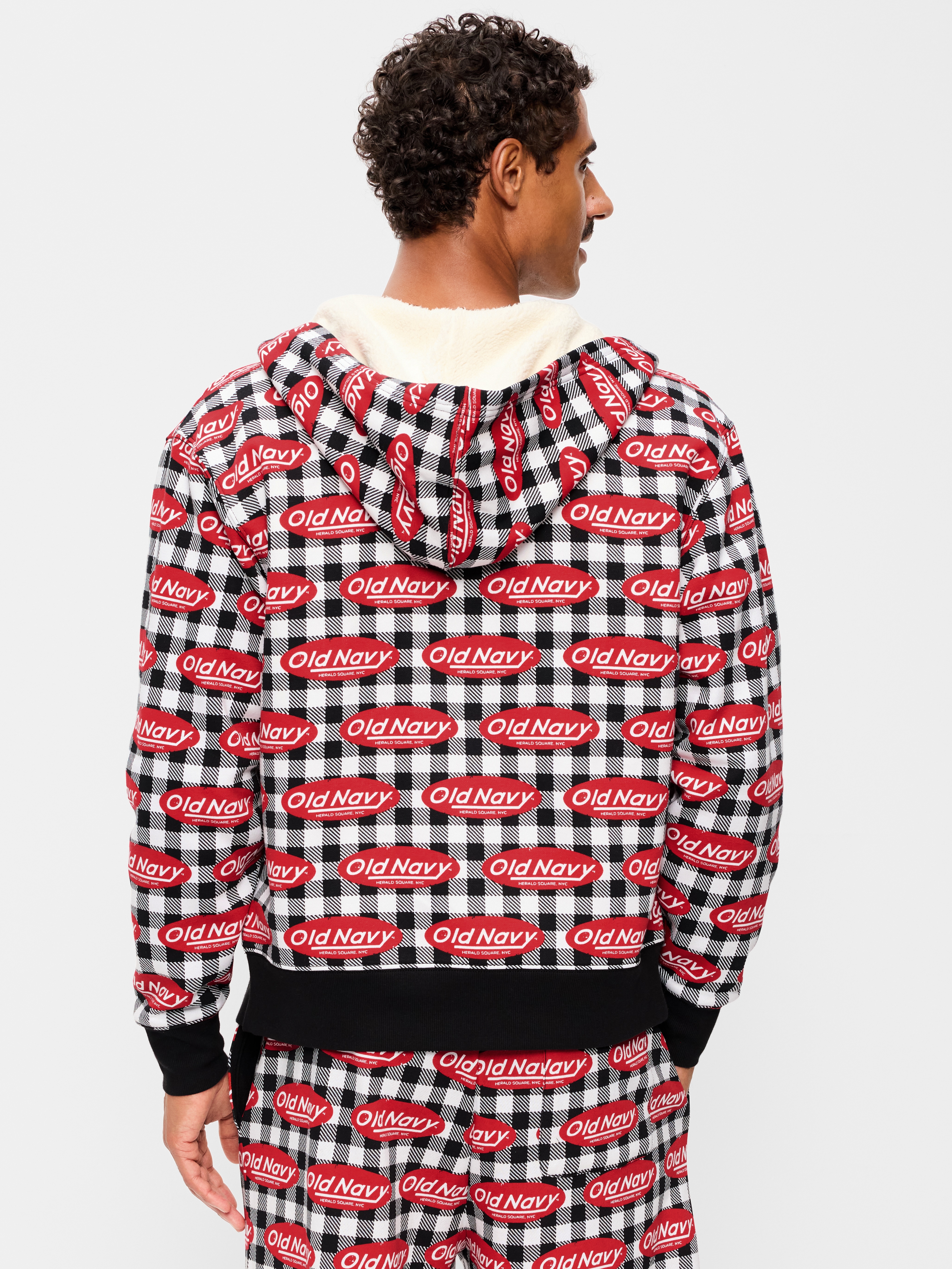 Sherpa-Lined Logo Graphic Full-Zip Hoodie - Calla Lilies - 2