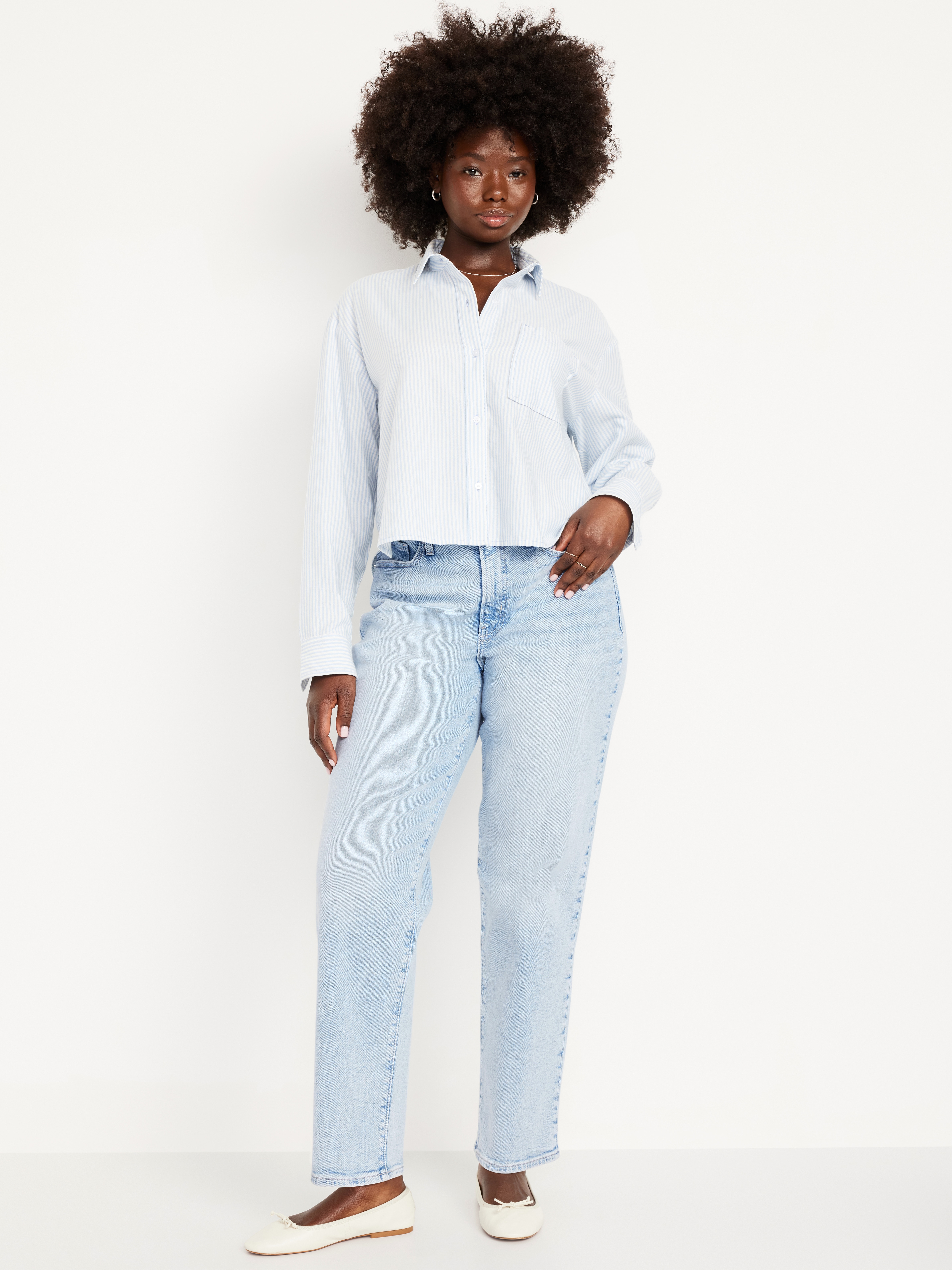 Curvy High-Waisted OG Loose Jeans - Light Dip - 4
