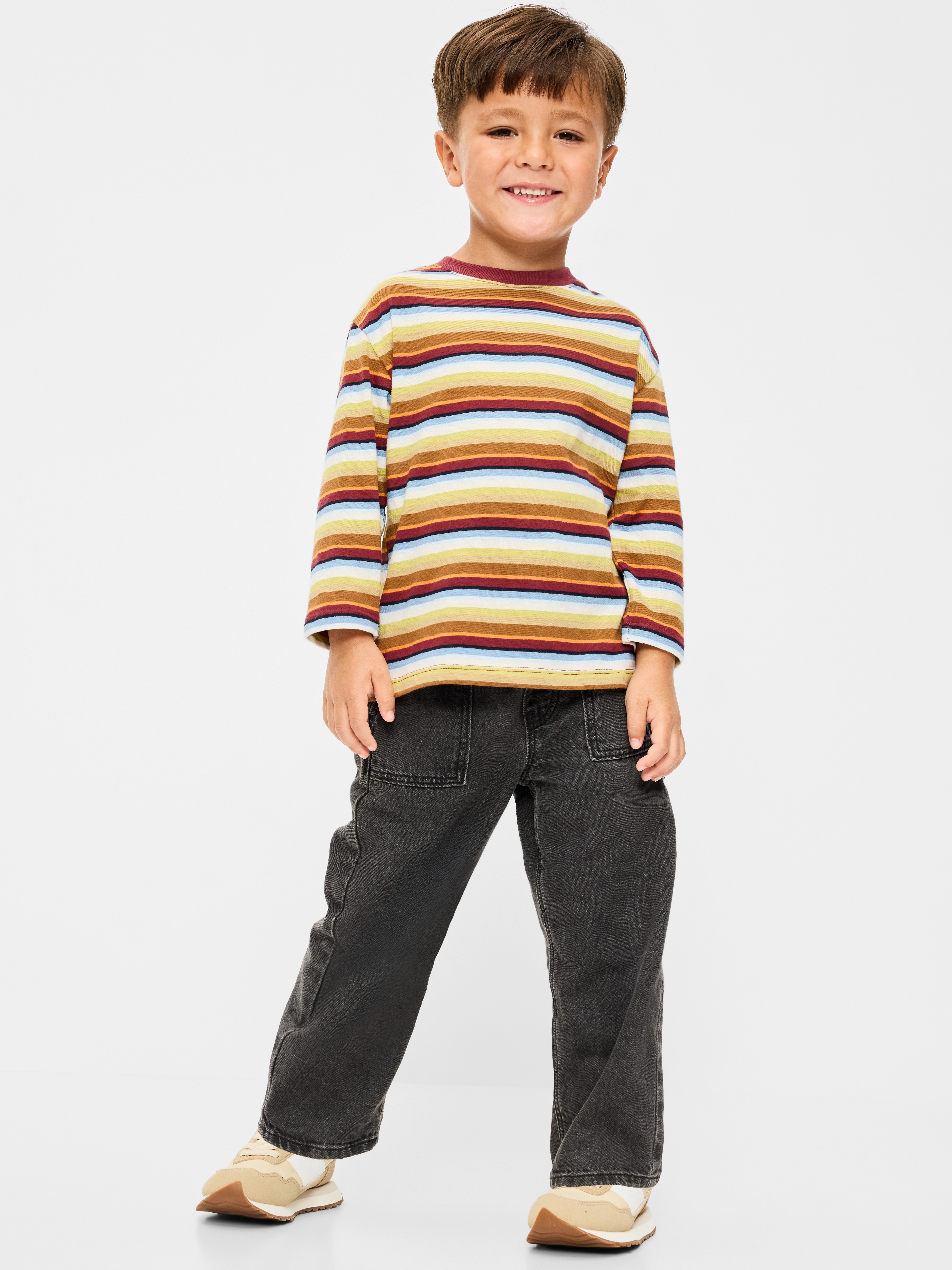 Super Baggy Barrel-Leg Cargo Jeans for Toddler Boys - Black Wash - 1