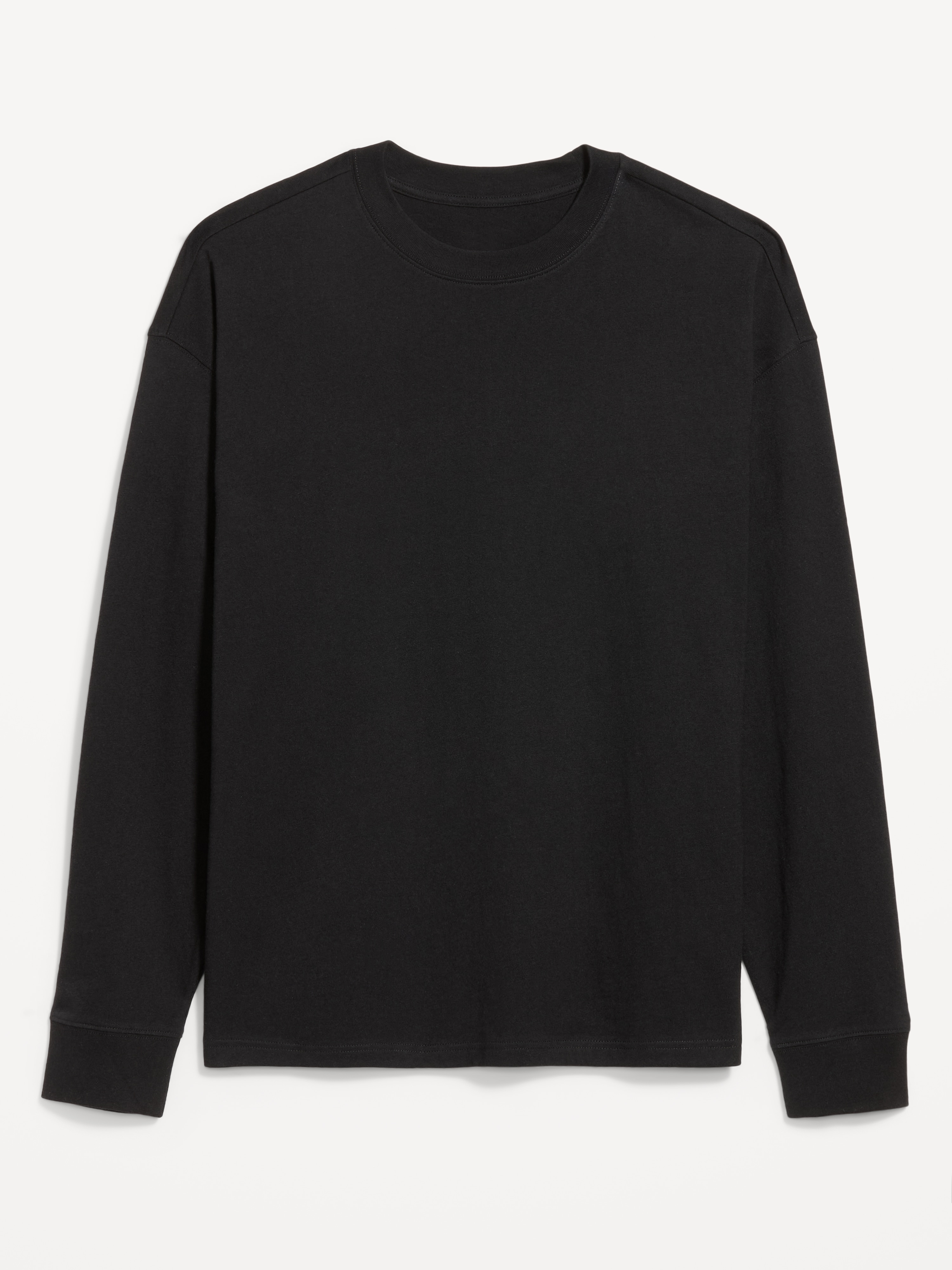 Oversized Long-Sleeve Crew-Neck T-Shirt - Black Jack - 1