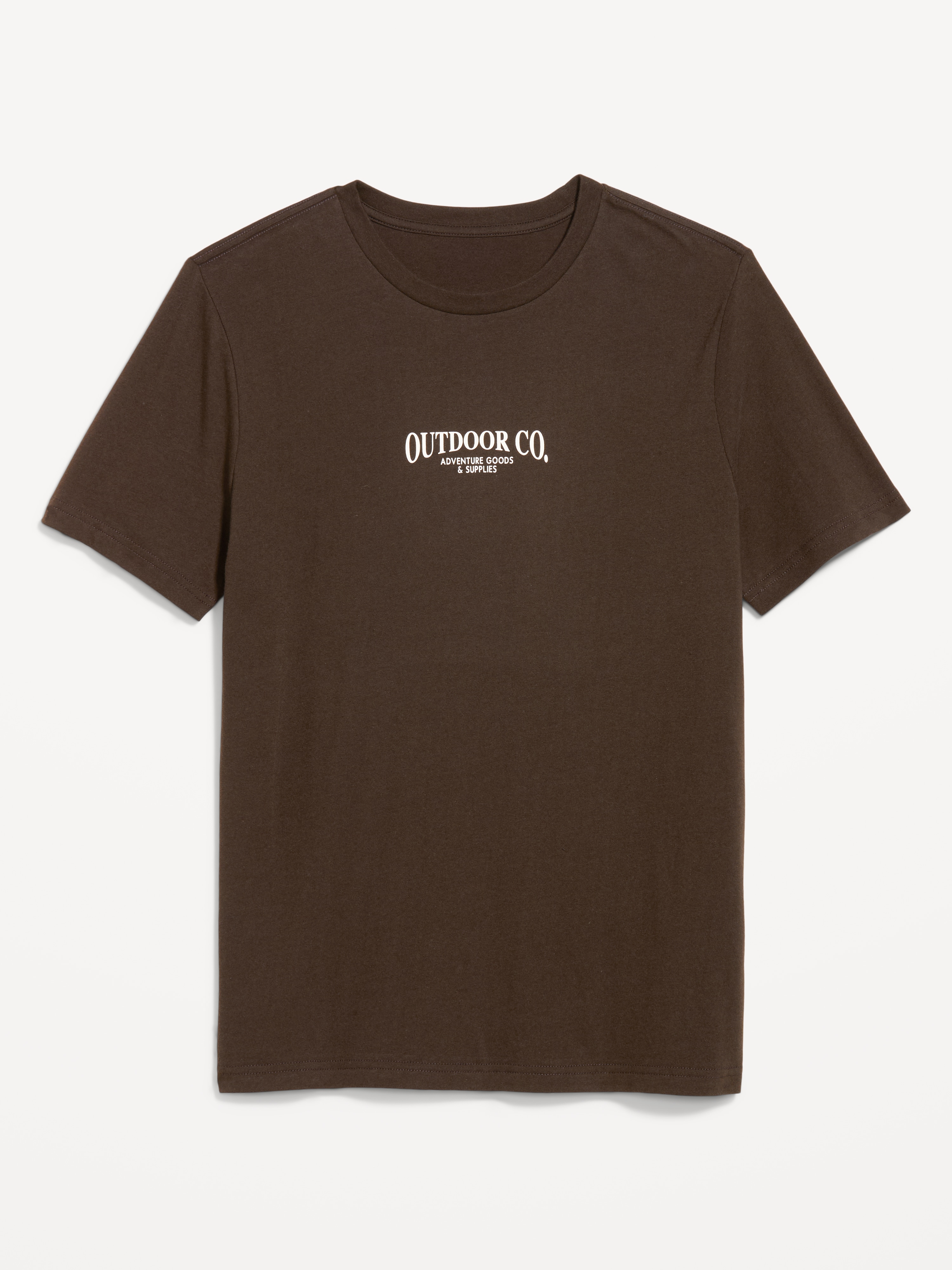 Soft-Washed Crew-Neck Graphic T-Shirt - Surface Brown - 1