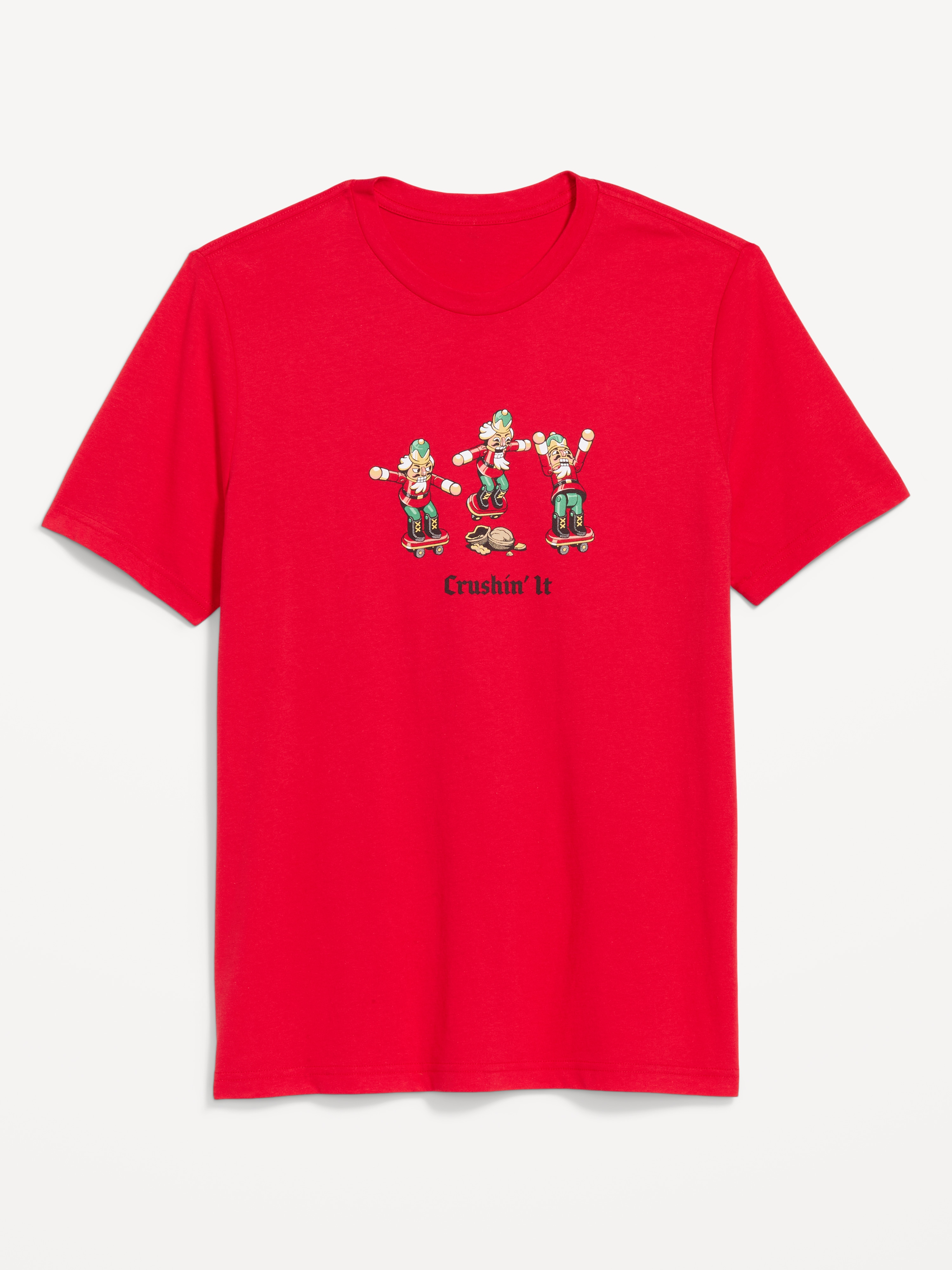 Crew-Neck Graphic T-Shirt - Bright Red - 1