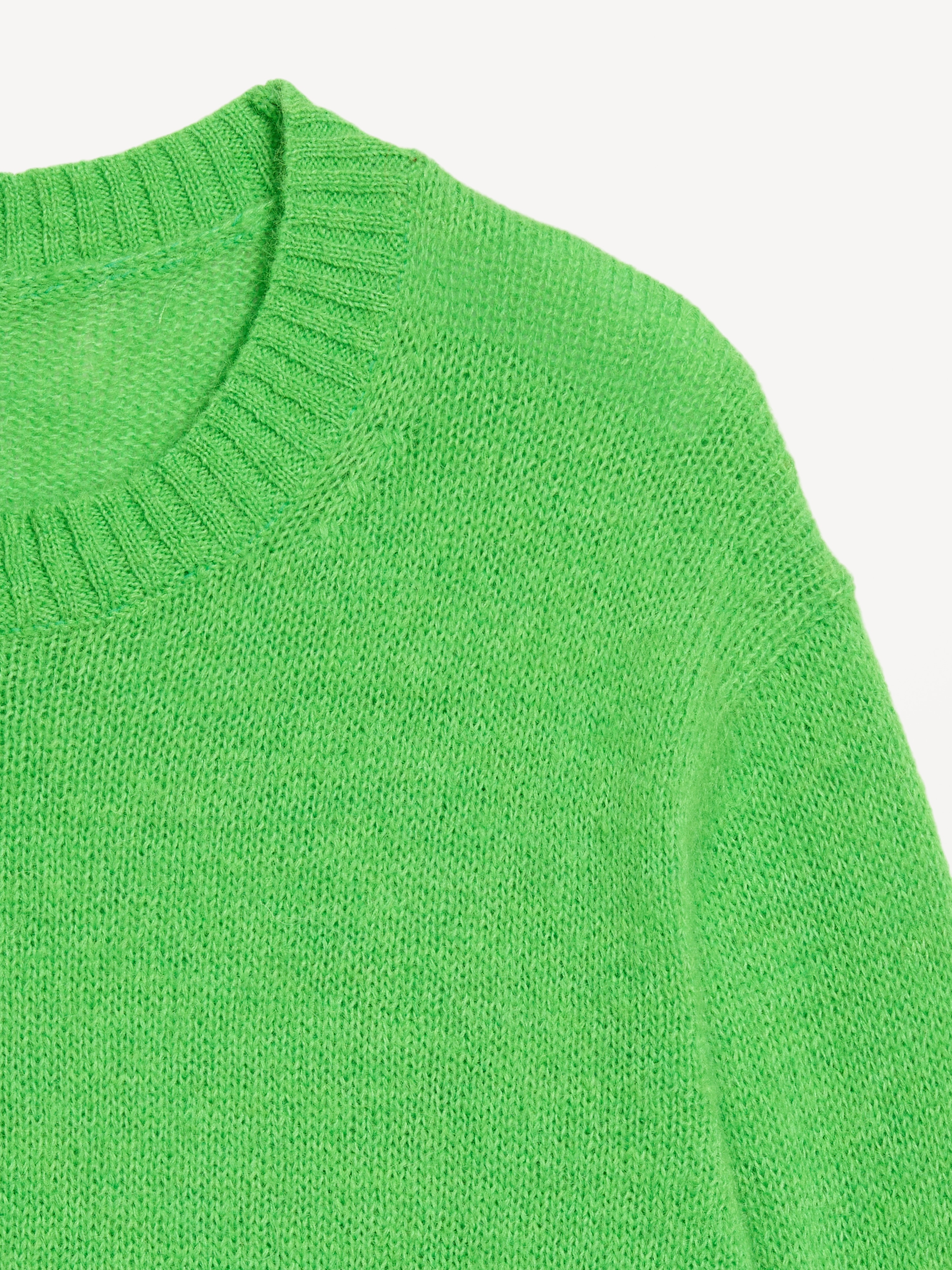 Shrunken Cozy Wool-Blend Crew-Neck Sweater - LUSH IVY - 5